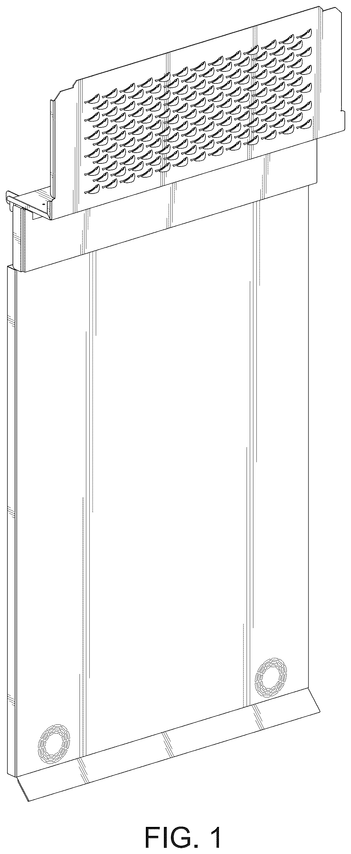Patent USD1124053 Figure 1 – Back plate for beef refrigeration display cabinet