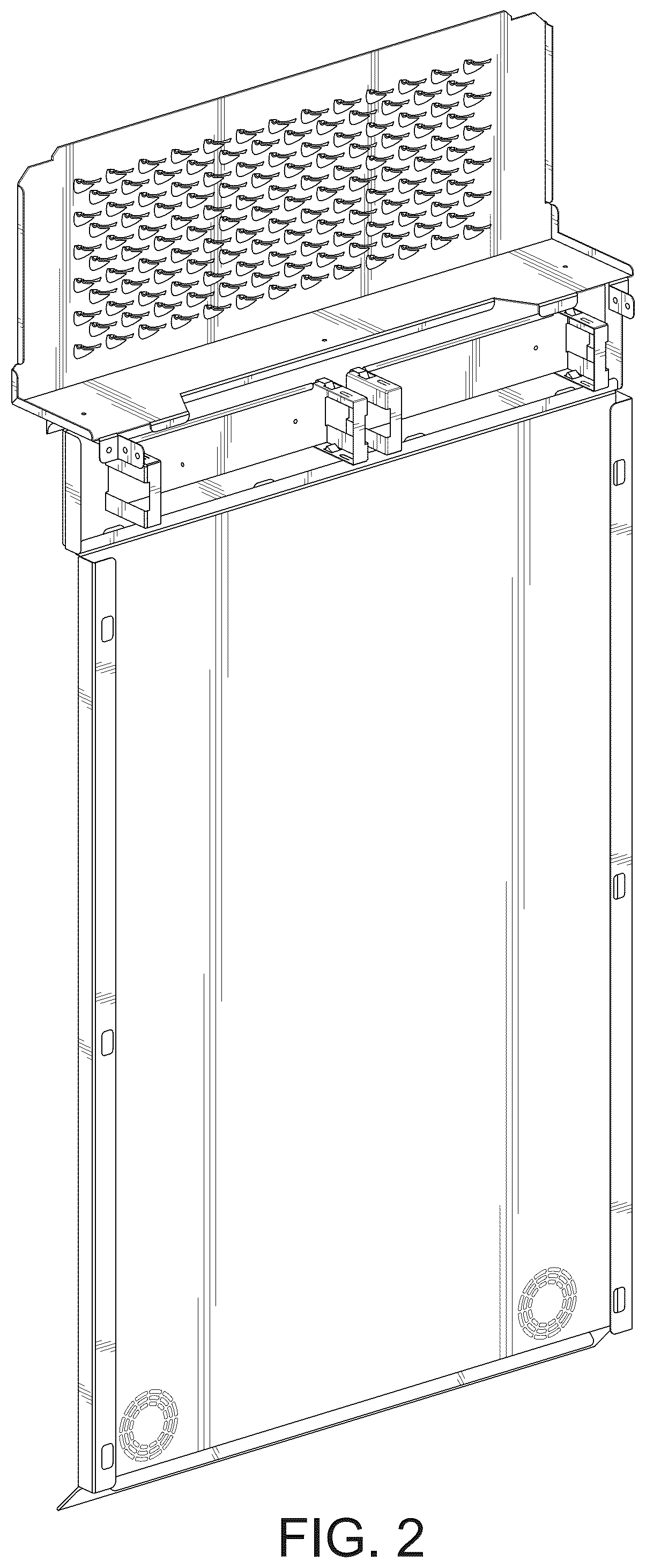 Patent USD1124053 Figure 2 – Back plate for beef refrigeration display cabinet