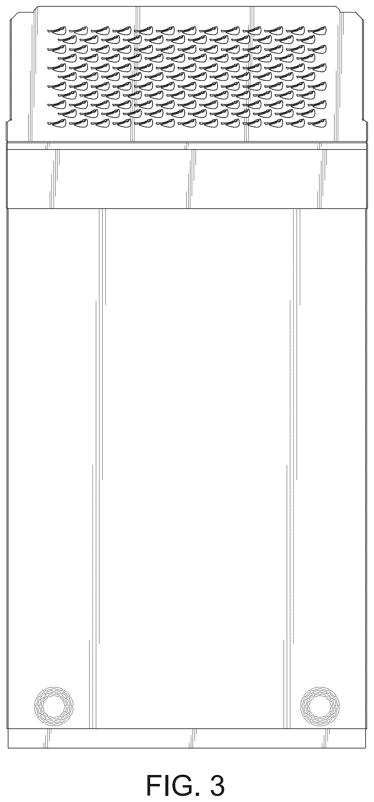 Patent USD1124053 Figure 3 – Back plate for beef refrigeration display cabinet