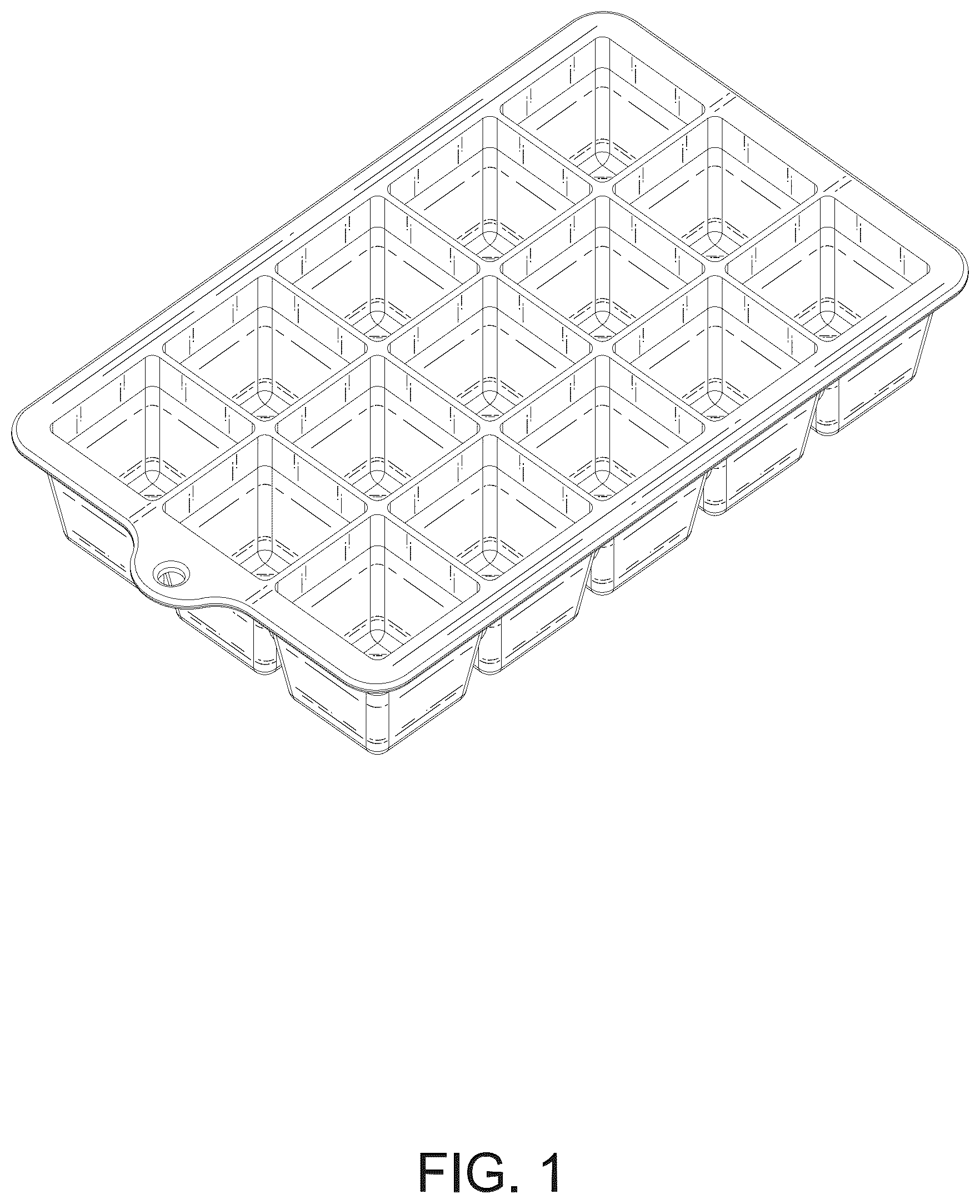 Patent USD1124056 Figure 1 – Ice cube tray