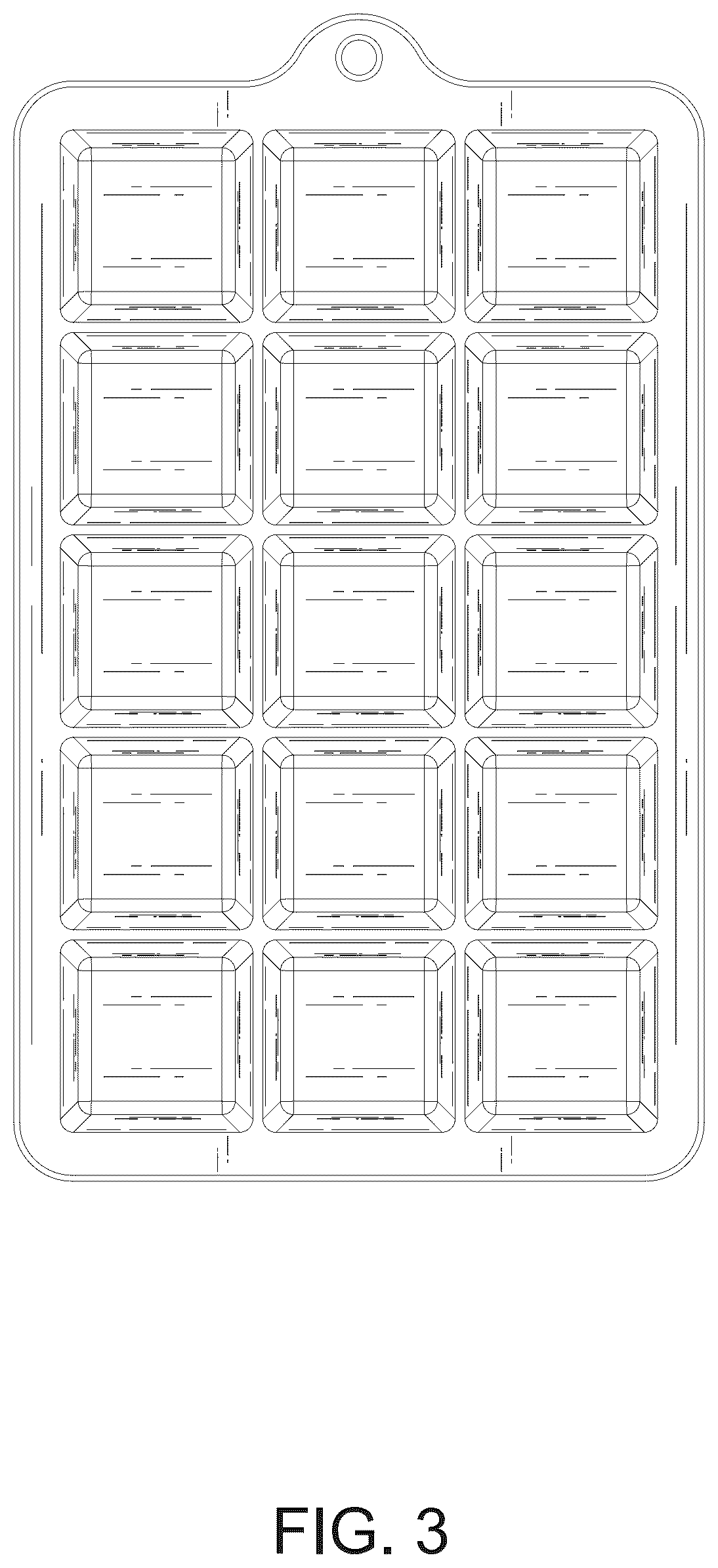 Patent USD1124056 Figure 3 – Ice cube tray