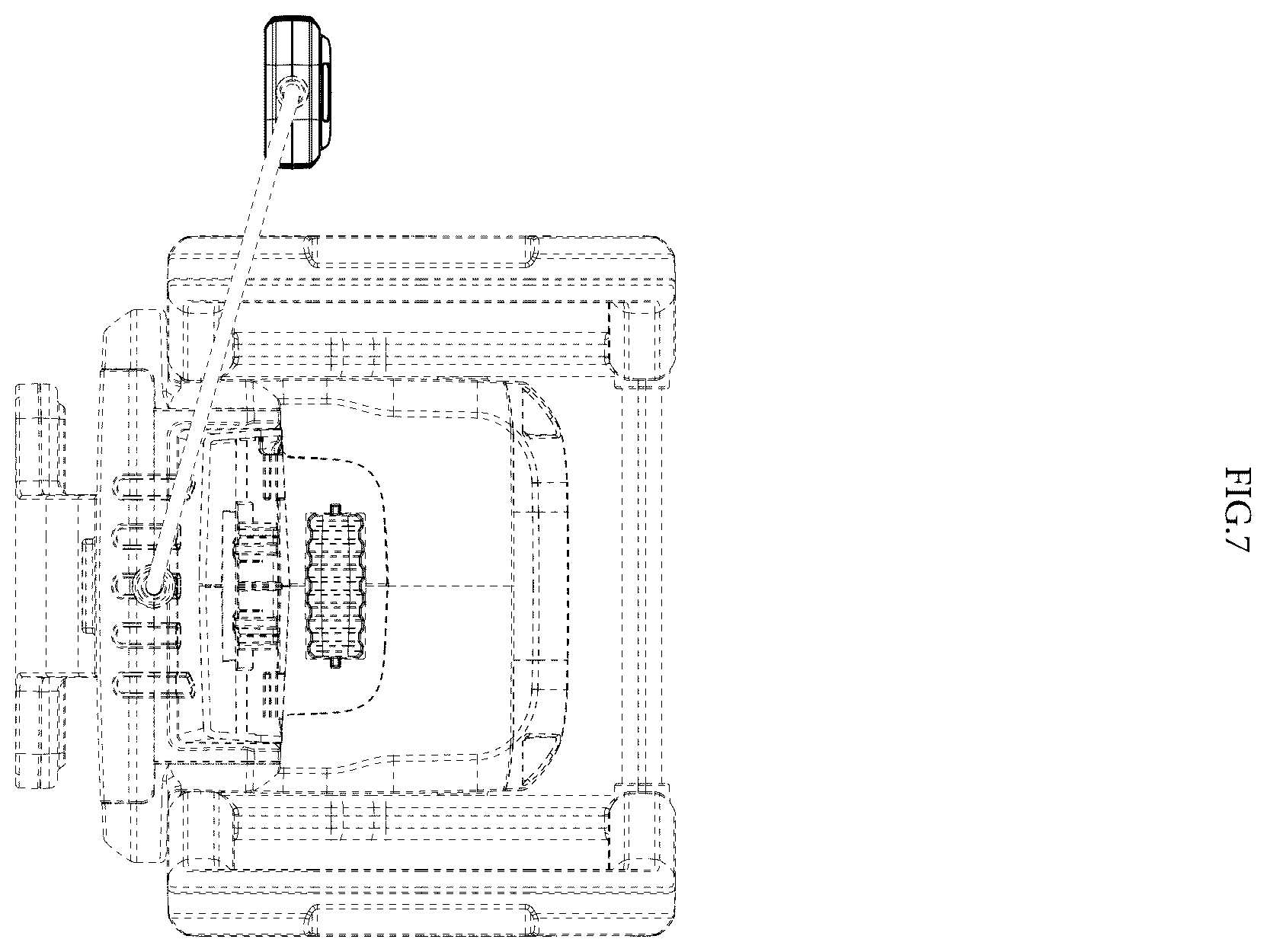 Patent USD1124069 Figure 7 – Concrete vibrator backpack remote