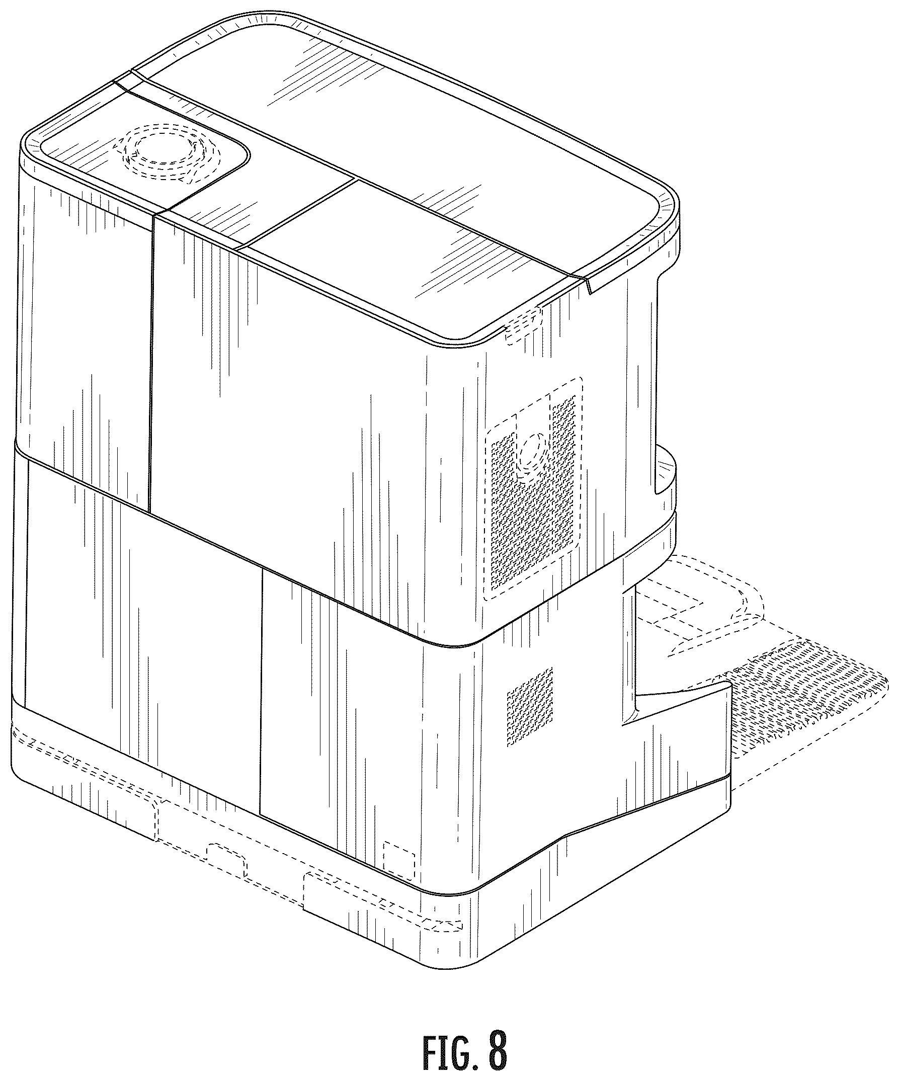 Patent USD1124076 Figure 8 – Robotic docking station