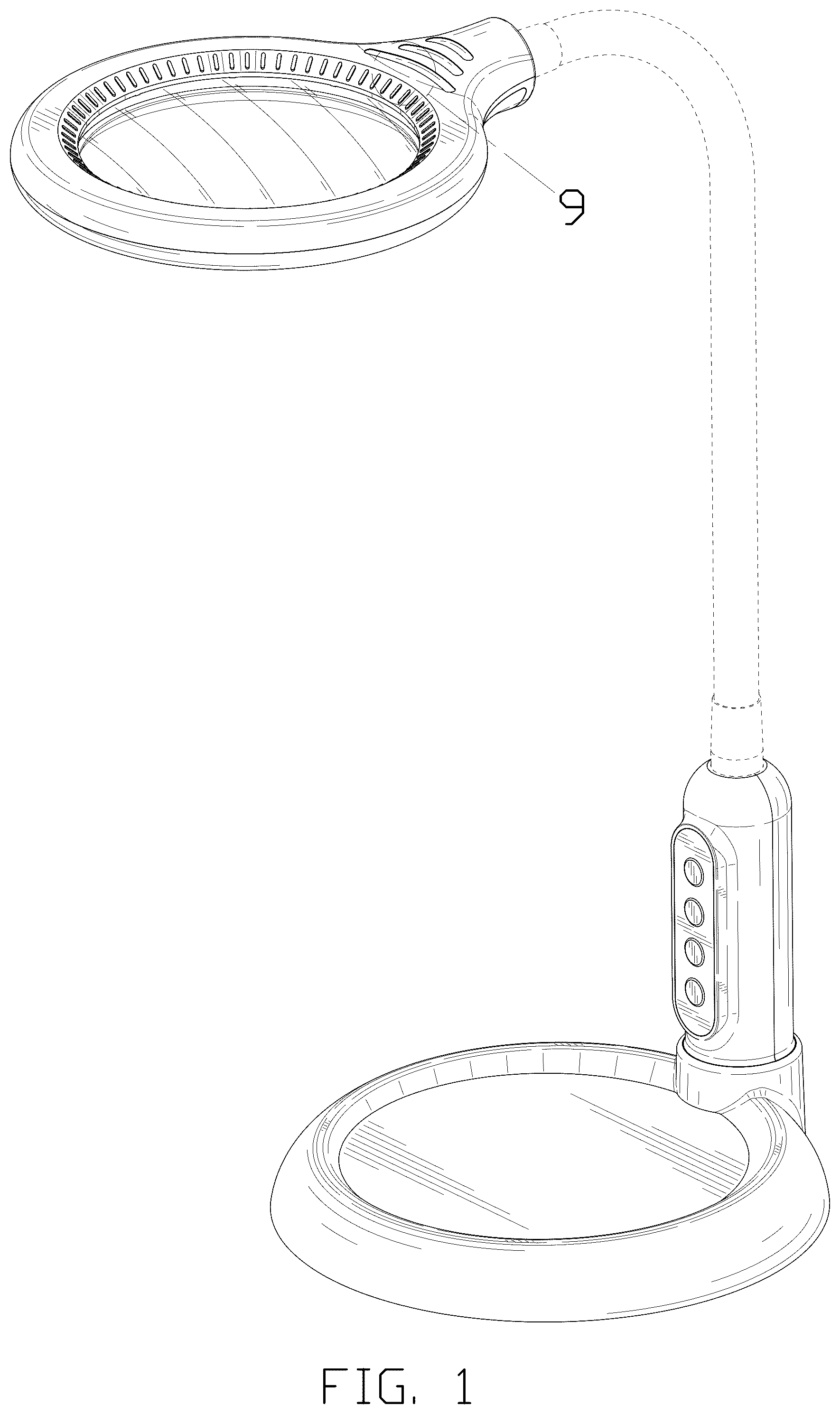 Patent USD1124084 Figure 1 – Illuminated magnifying glass