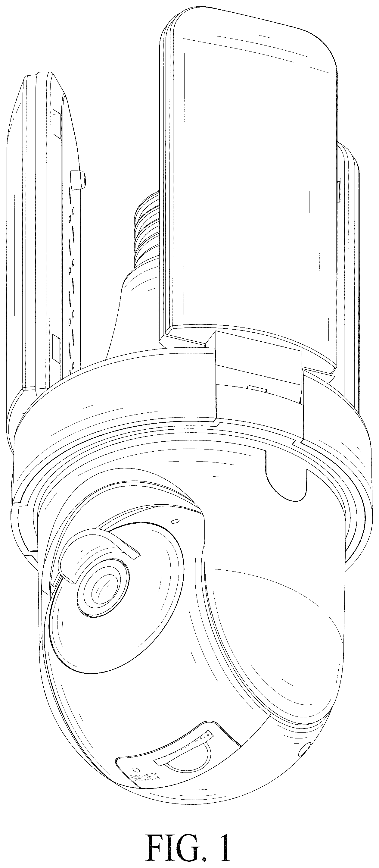 Patent USD1124089 Figure 1 – Combined light bulb and video camera