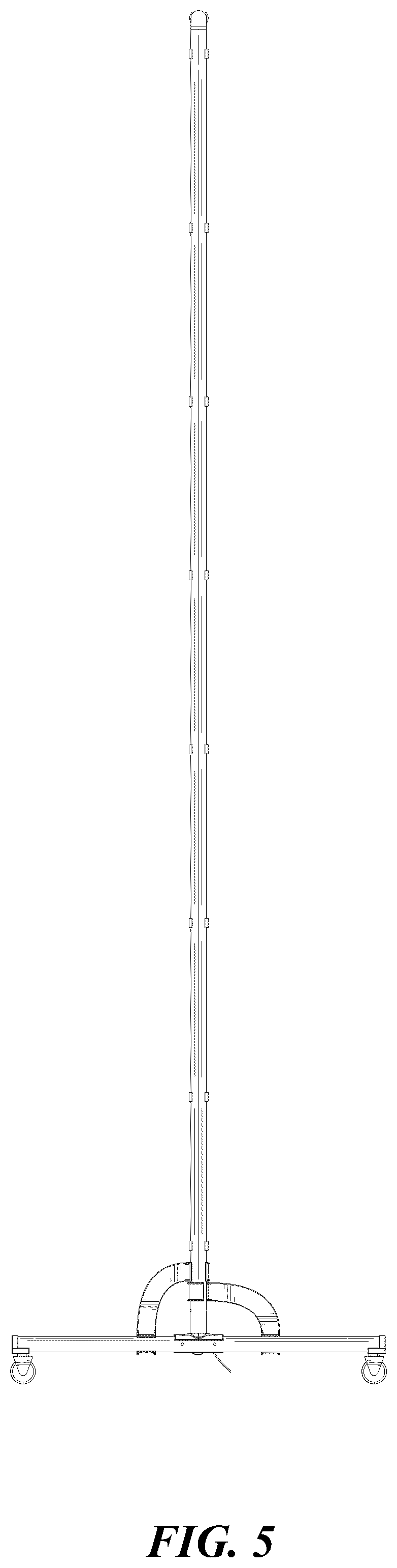 Patent USD1124100 Figure 5 – Roller background stand