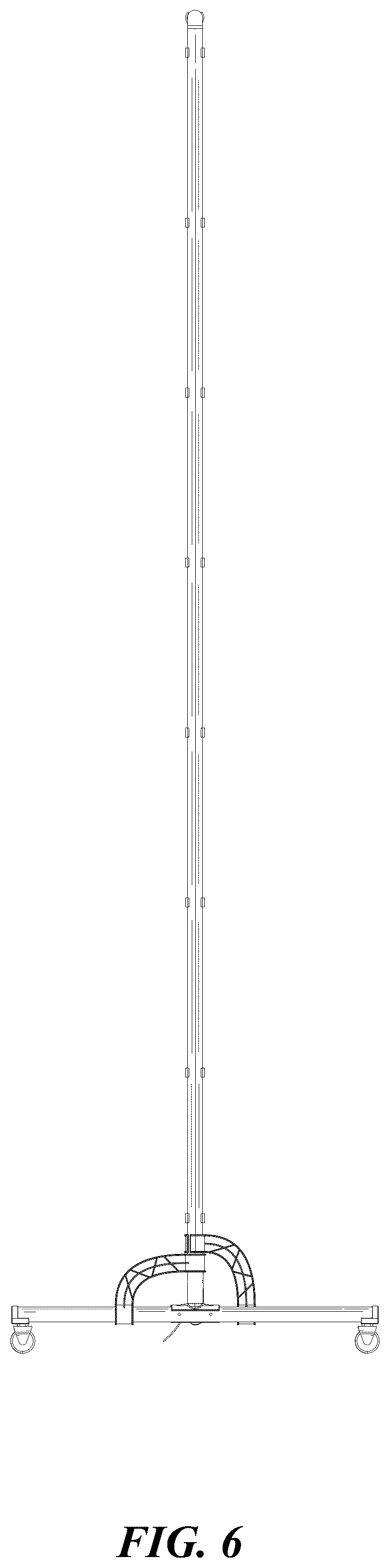 Patent USD1124100 Figure 6 – Roller background stand