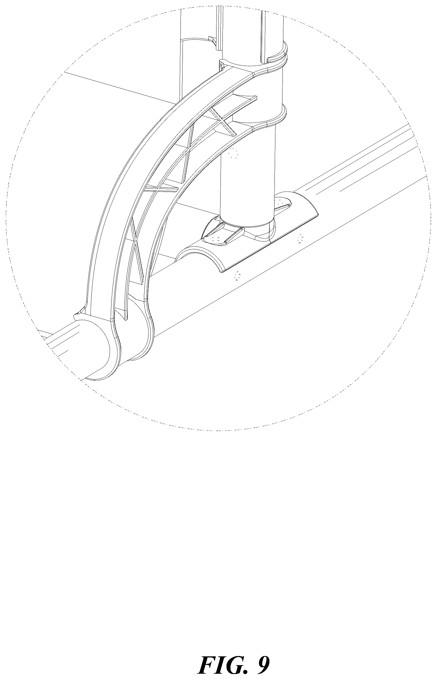 Patent USD1124100 Figure 9 – Roller background stand