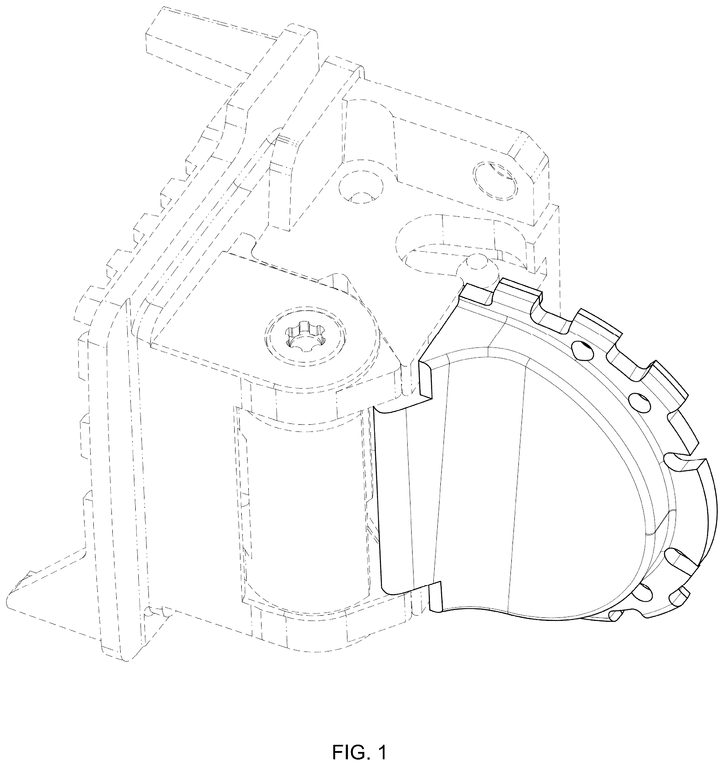 Patent USD1124116 Figure 1 – Eyeglass hinge