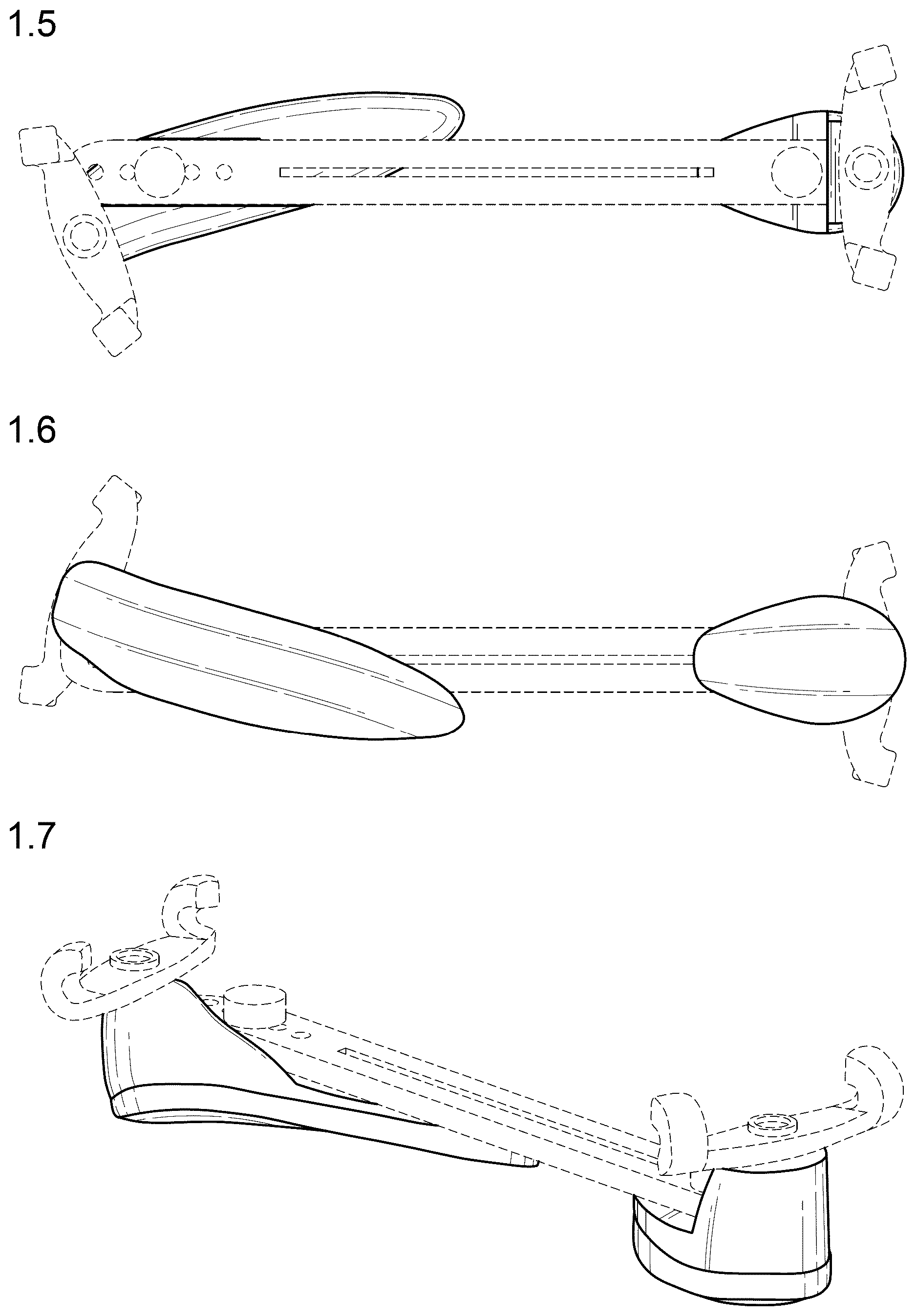 Patent USD1124118 Figure 2 – Shoulder rest for stringed instruments