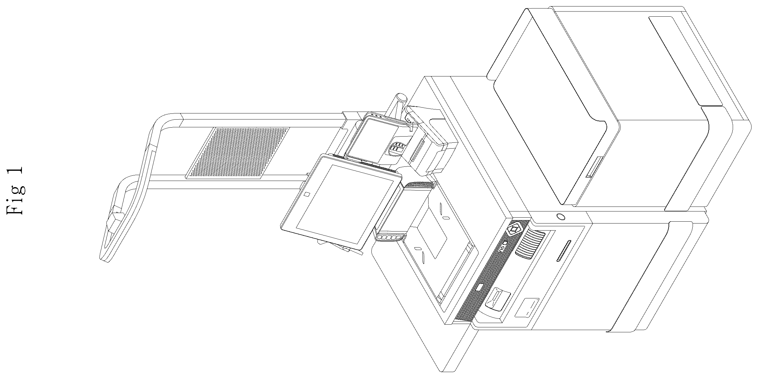 Patent USD1124119 Figure 1 – Unmanned calculator for stores