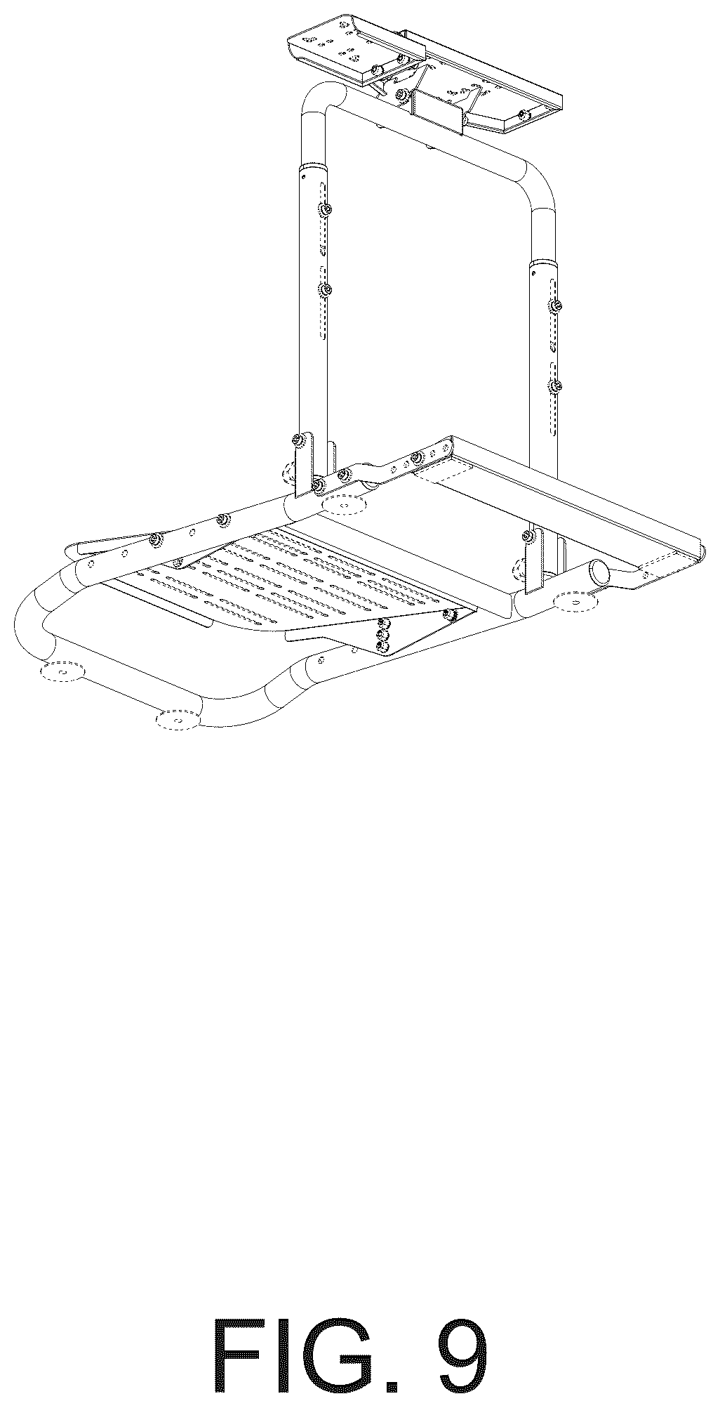 Patent USD1124131 Figure 9 – Foldable steering wheel and pedal stand