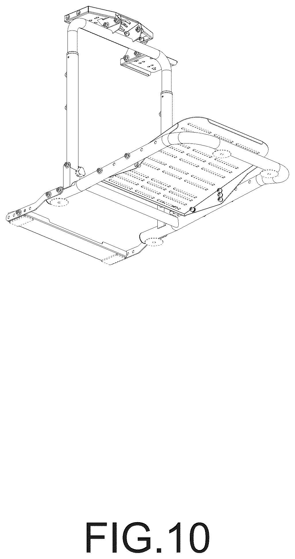Patent USD1124131 Figure 10 – Foldable steering wheel and pedal stand