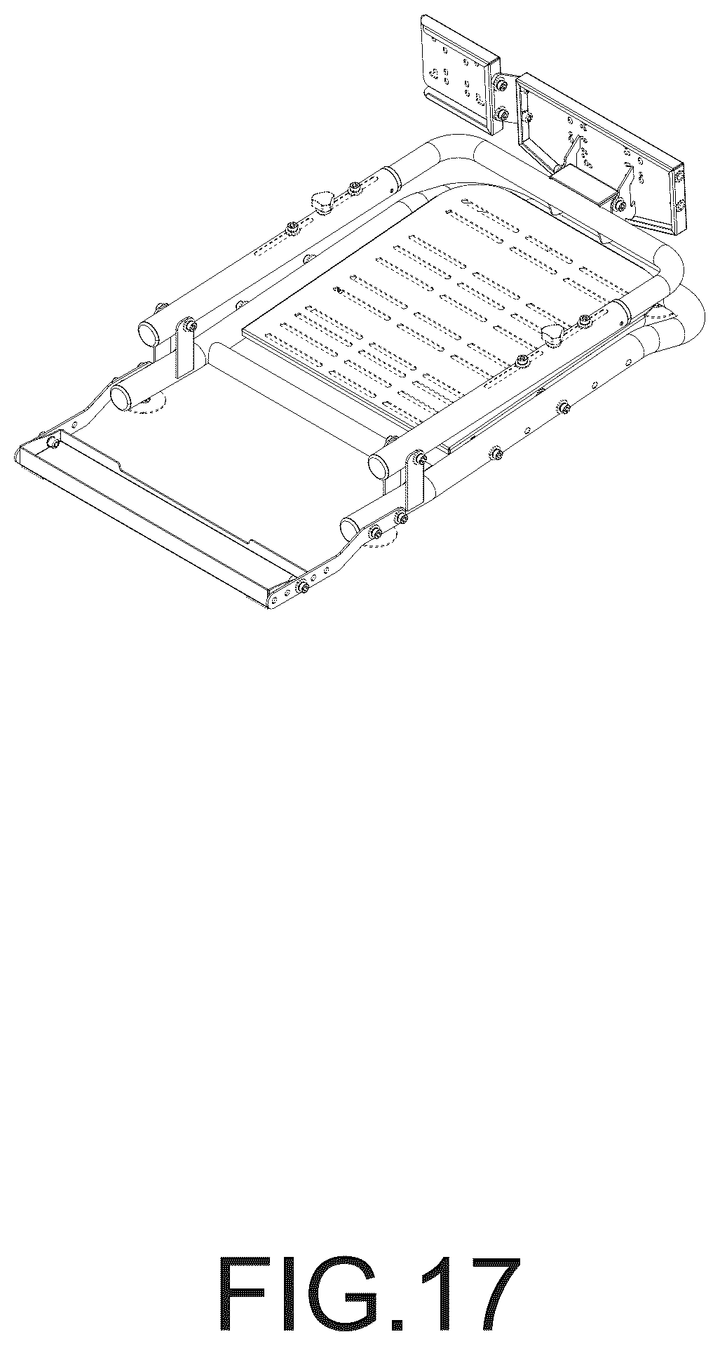 Patent USD1124131 Figure 17 – Foldable steering wheel and pedal stand