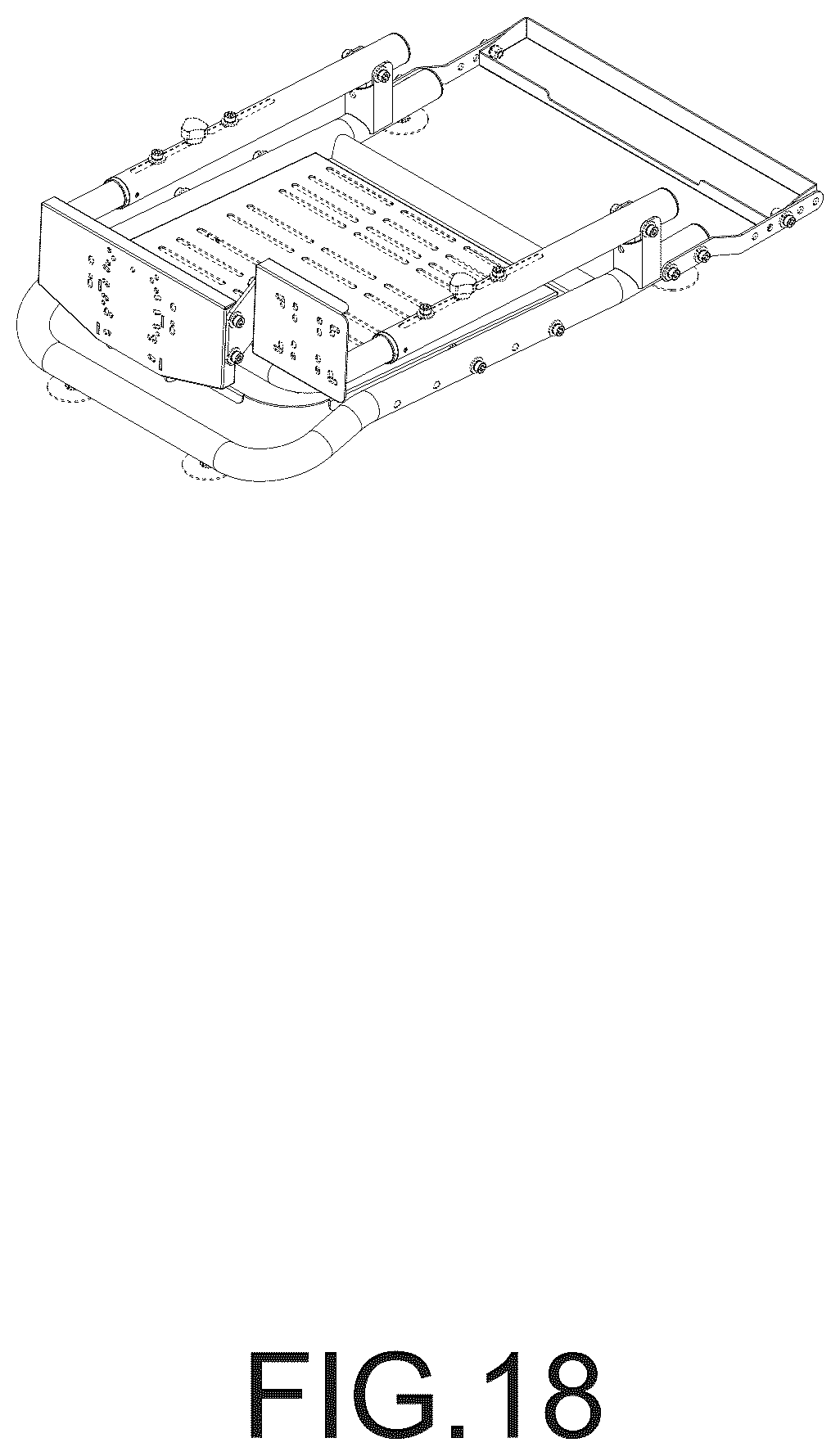 Patent USD1124131 Figure 18 – Foldable steering wheel and pedal stand