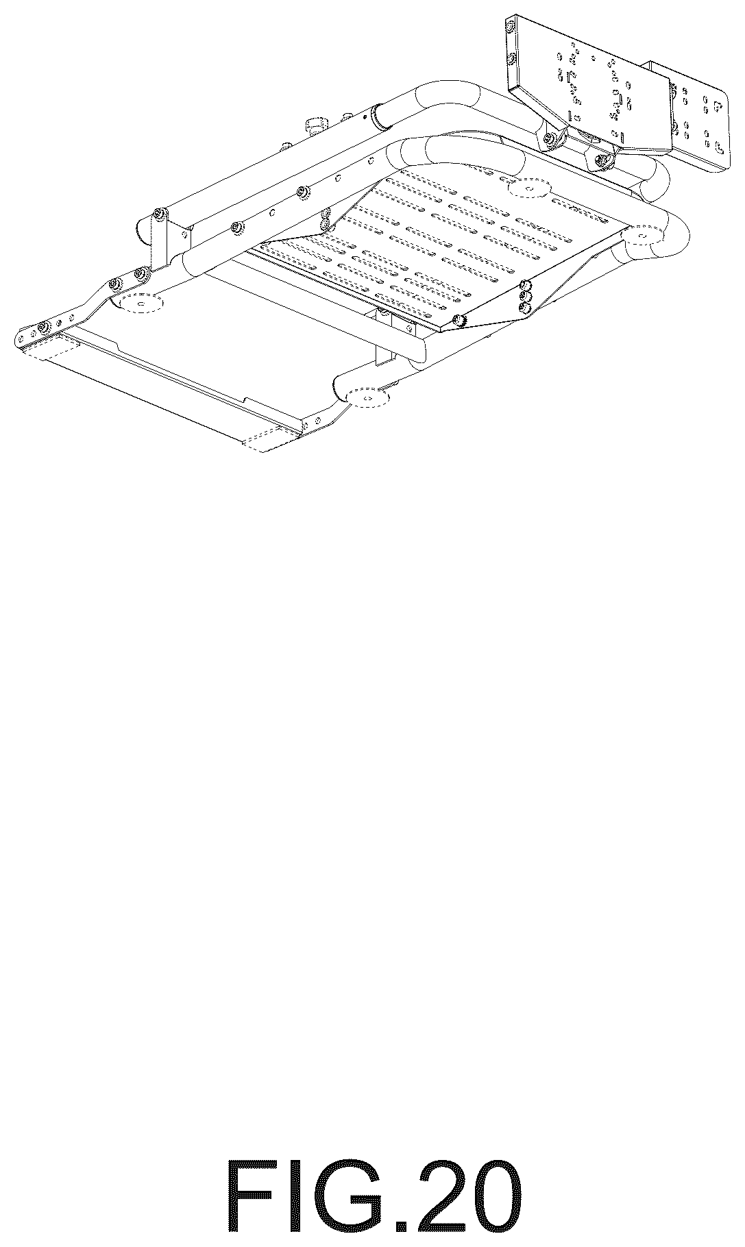 Patent USD1124131 Figure 20 – Foldable steering wheel and pedal stand