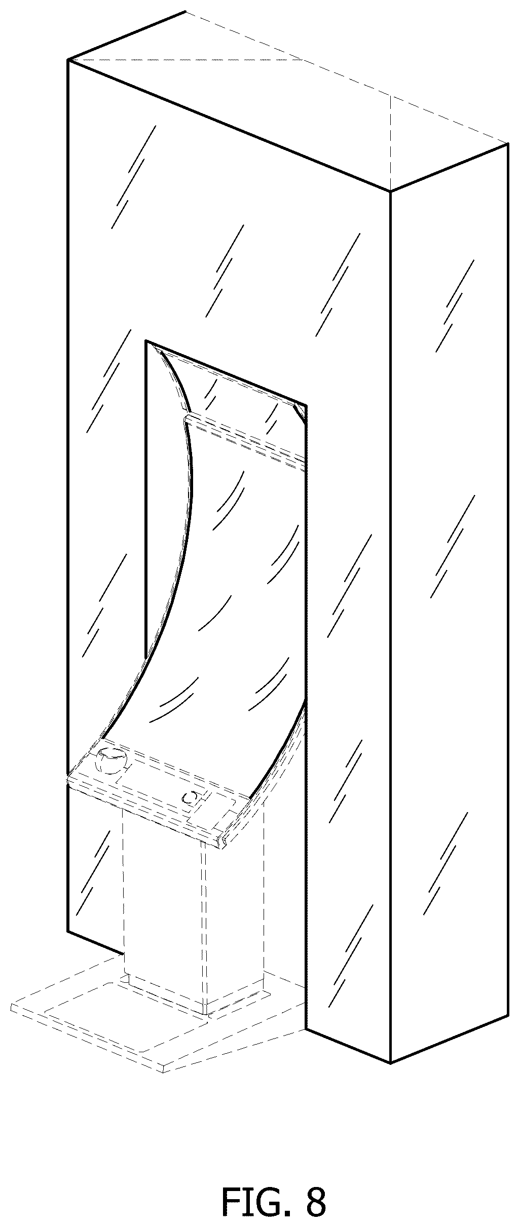 Patent USD1124137 Figure 7 – Gaming machine and enclosure
