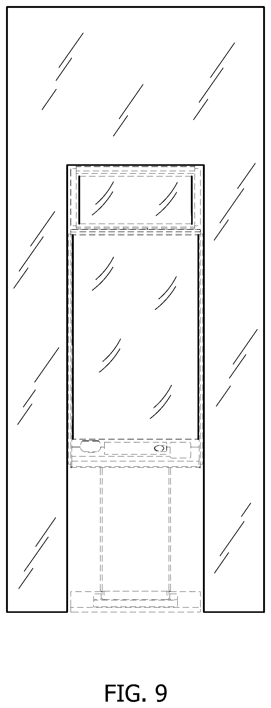 Patent USD1124137 Figure 8 – Gaming machine and enclosure