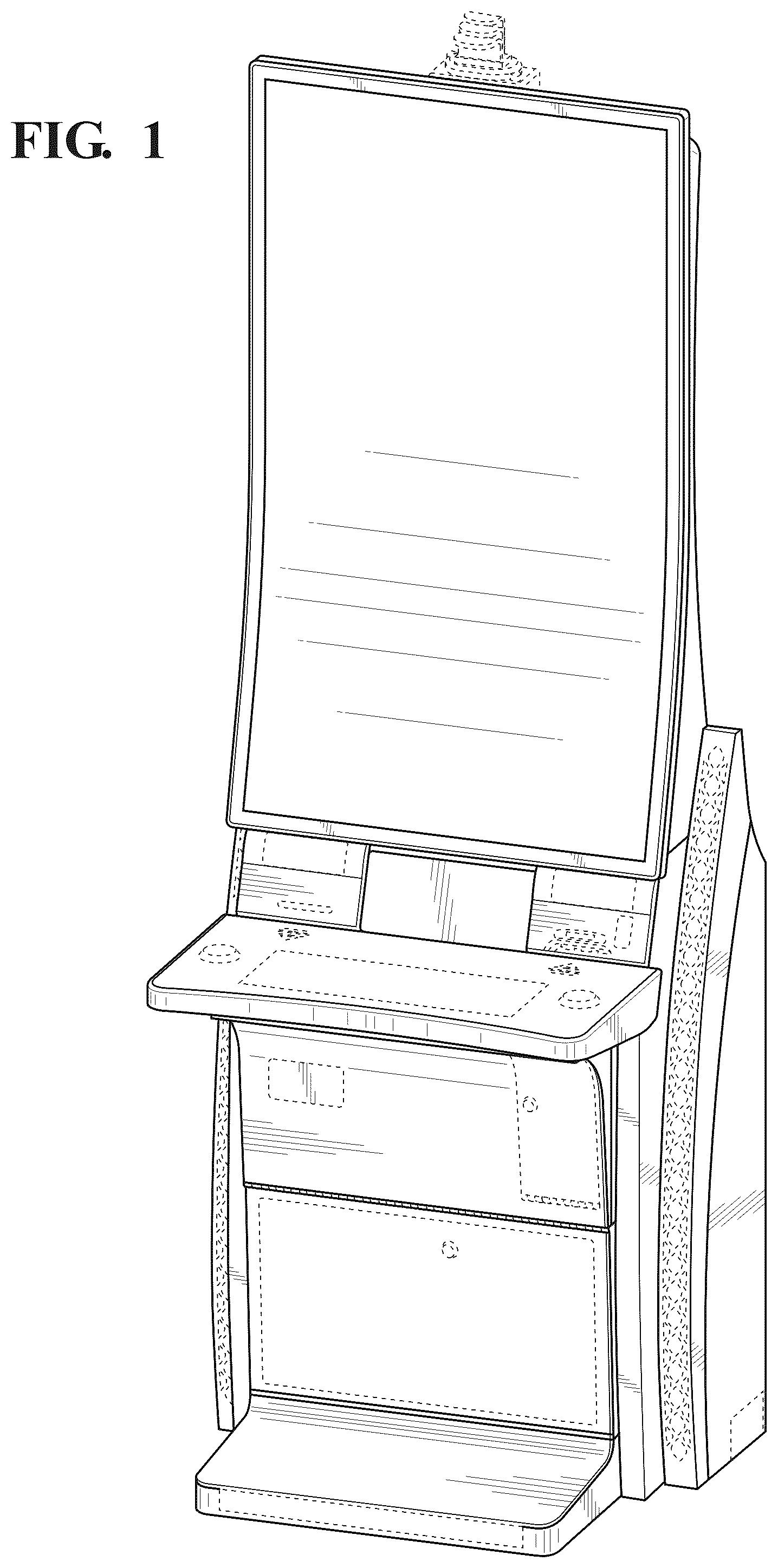 Patent USD1124141 Figure 1 – Gaming kiosk