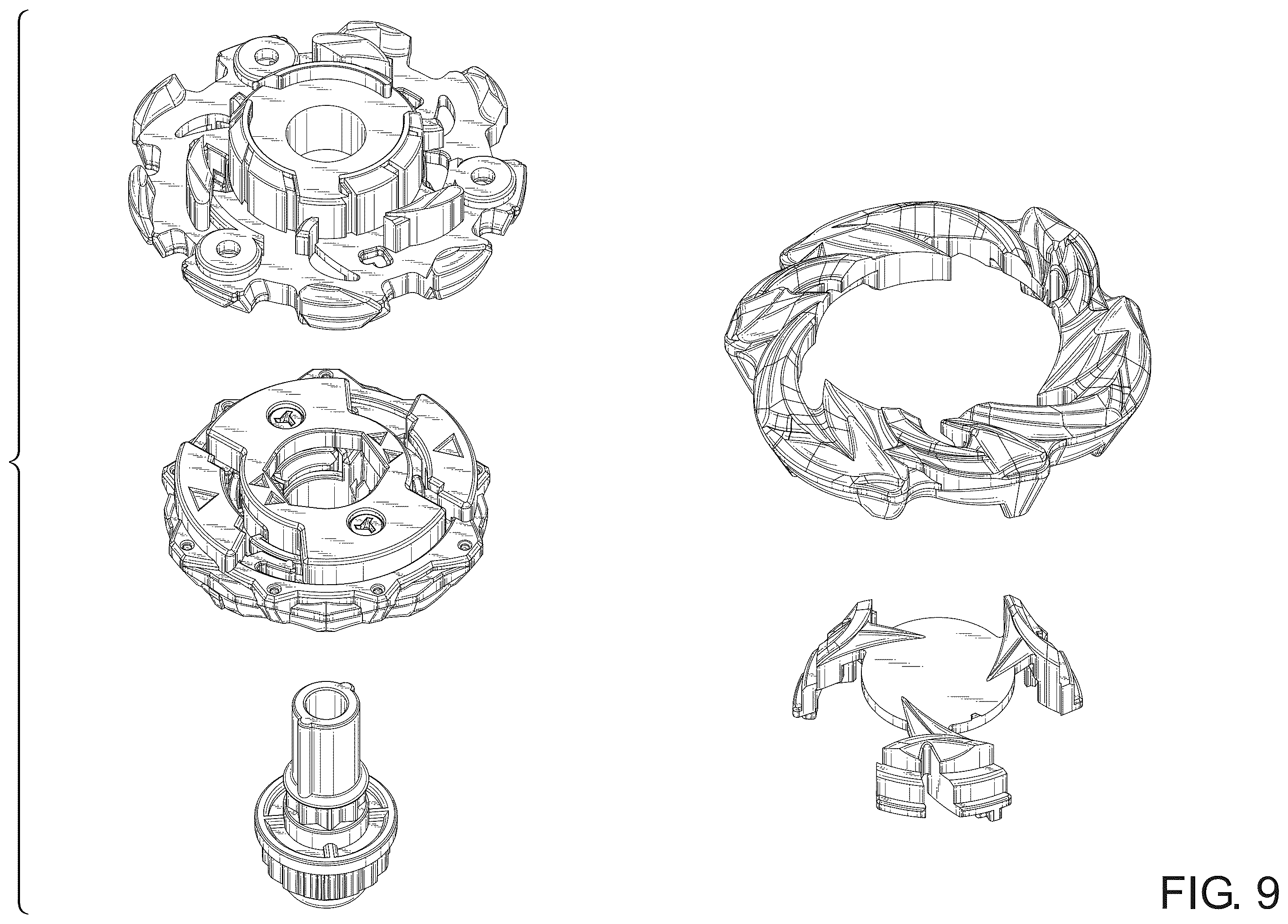 Patent USD1124153 Figure 9 – Spinning top toy