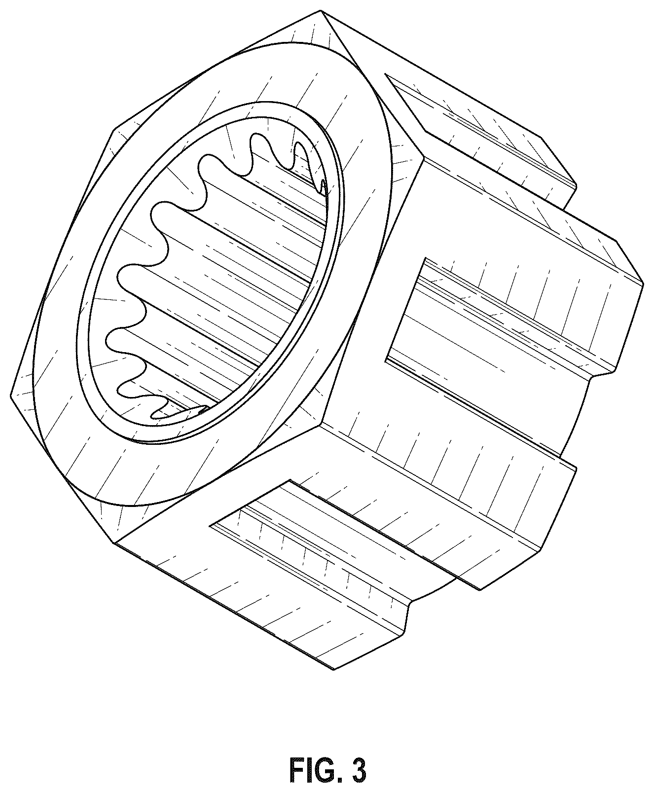 Patent USD1124164 Figure 3 – Model vehicle brake hex