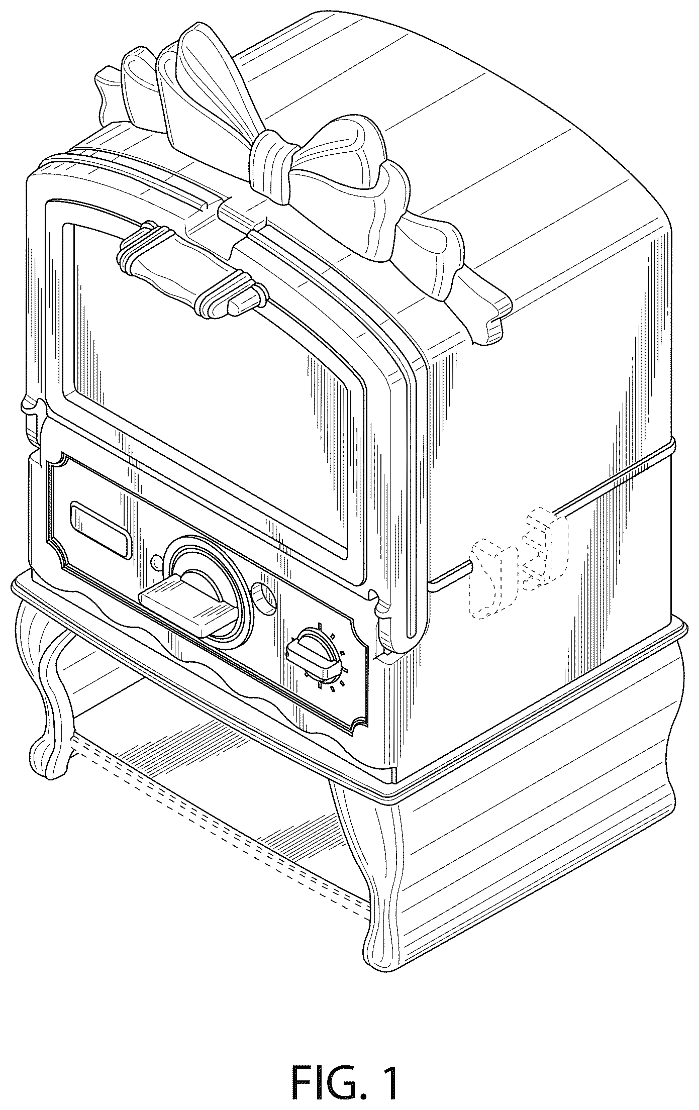 Patent USD1124168 Figure 1 – Toy oven