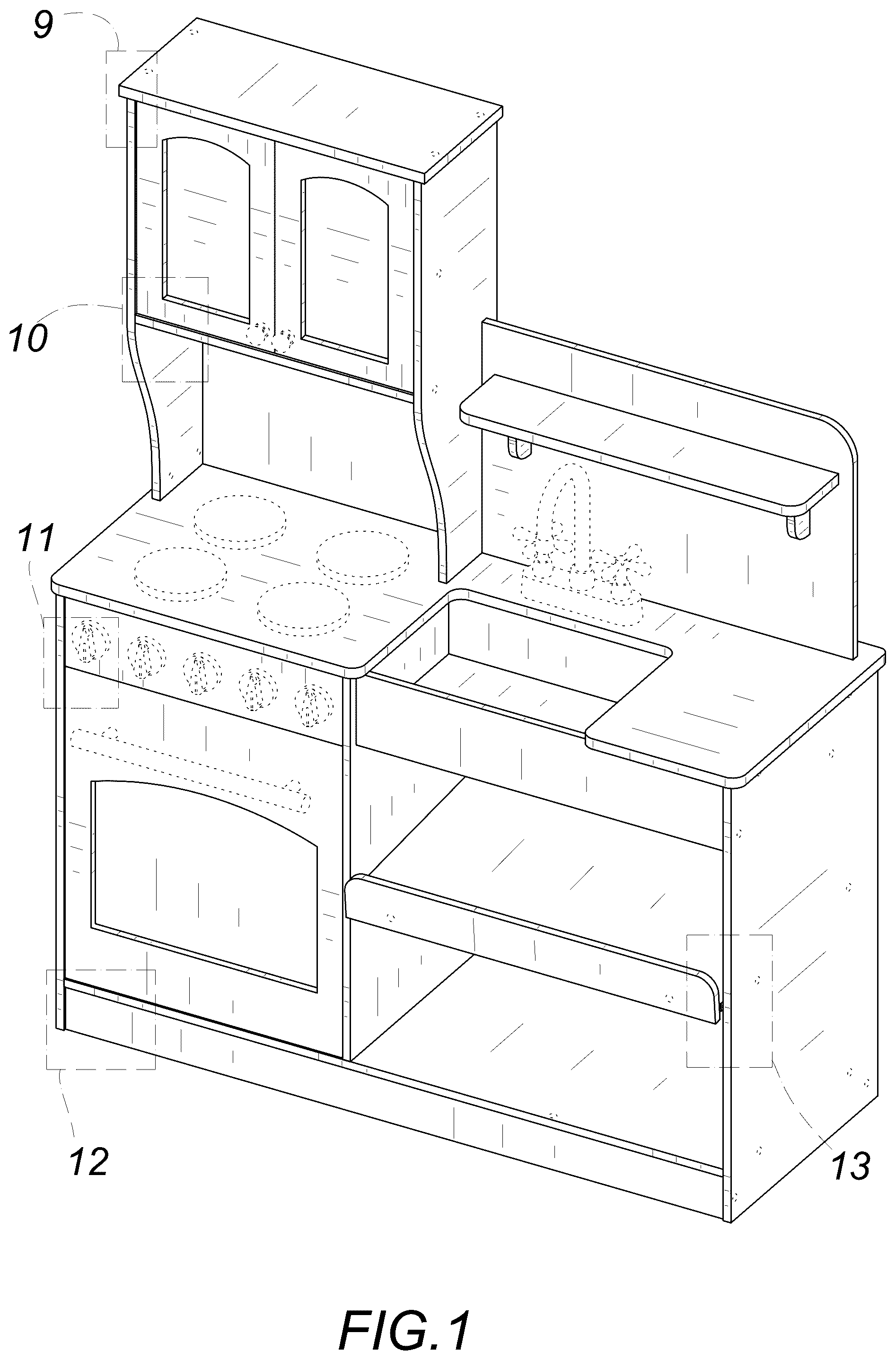 Patent USD1124169 — Toy kitchen — Figure 1