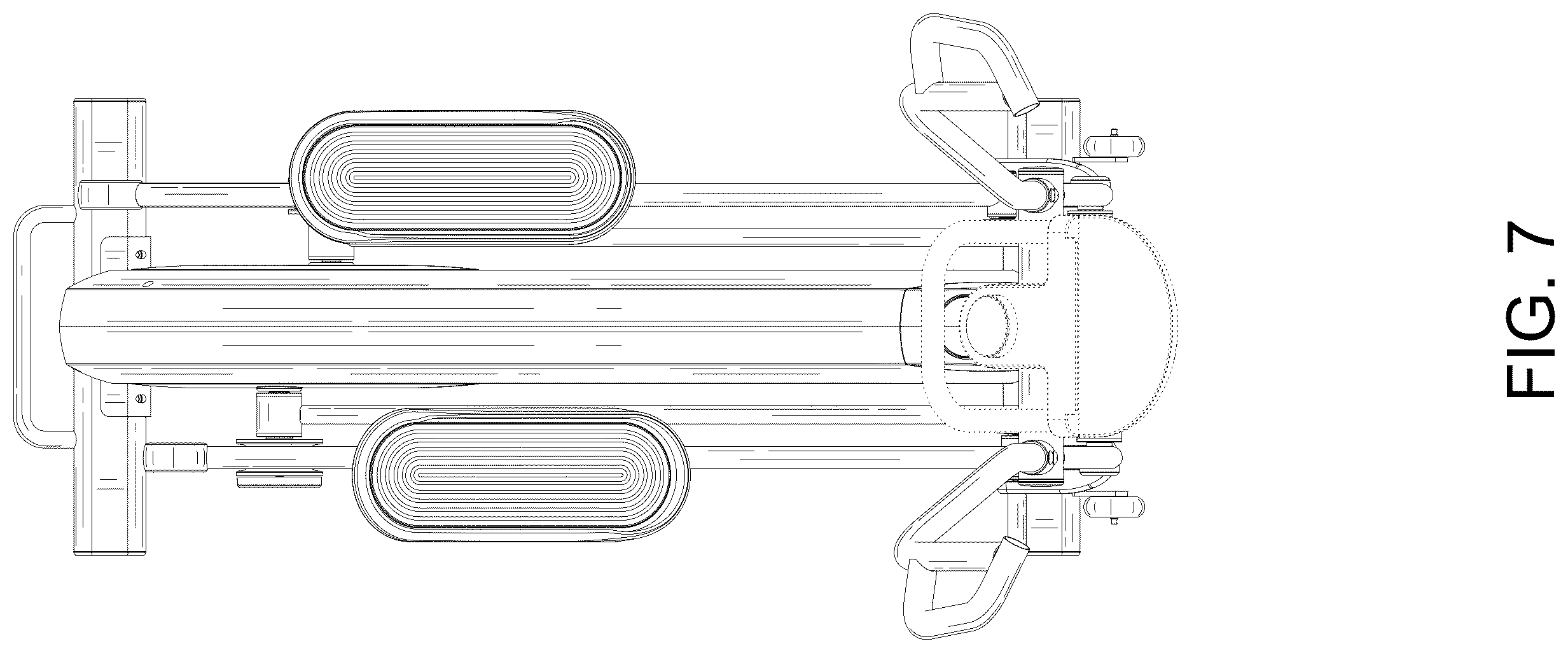 Patent USD1124187 Figure 7 – Elliptical machine