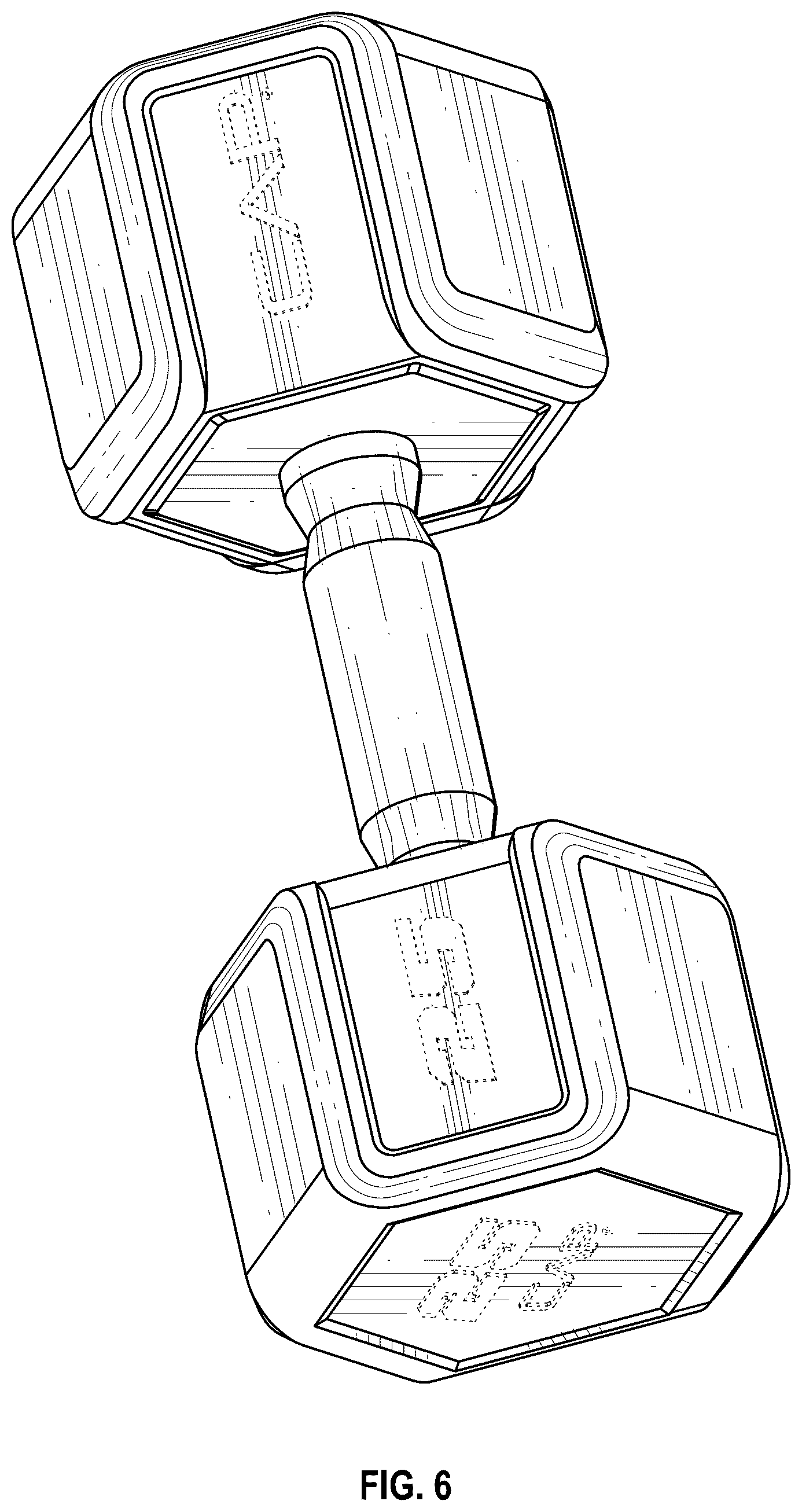 Patent USD1124190 Figure 6 – Dumbbell