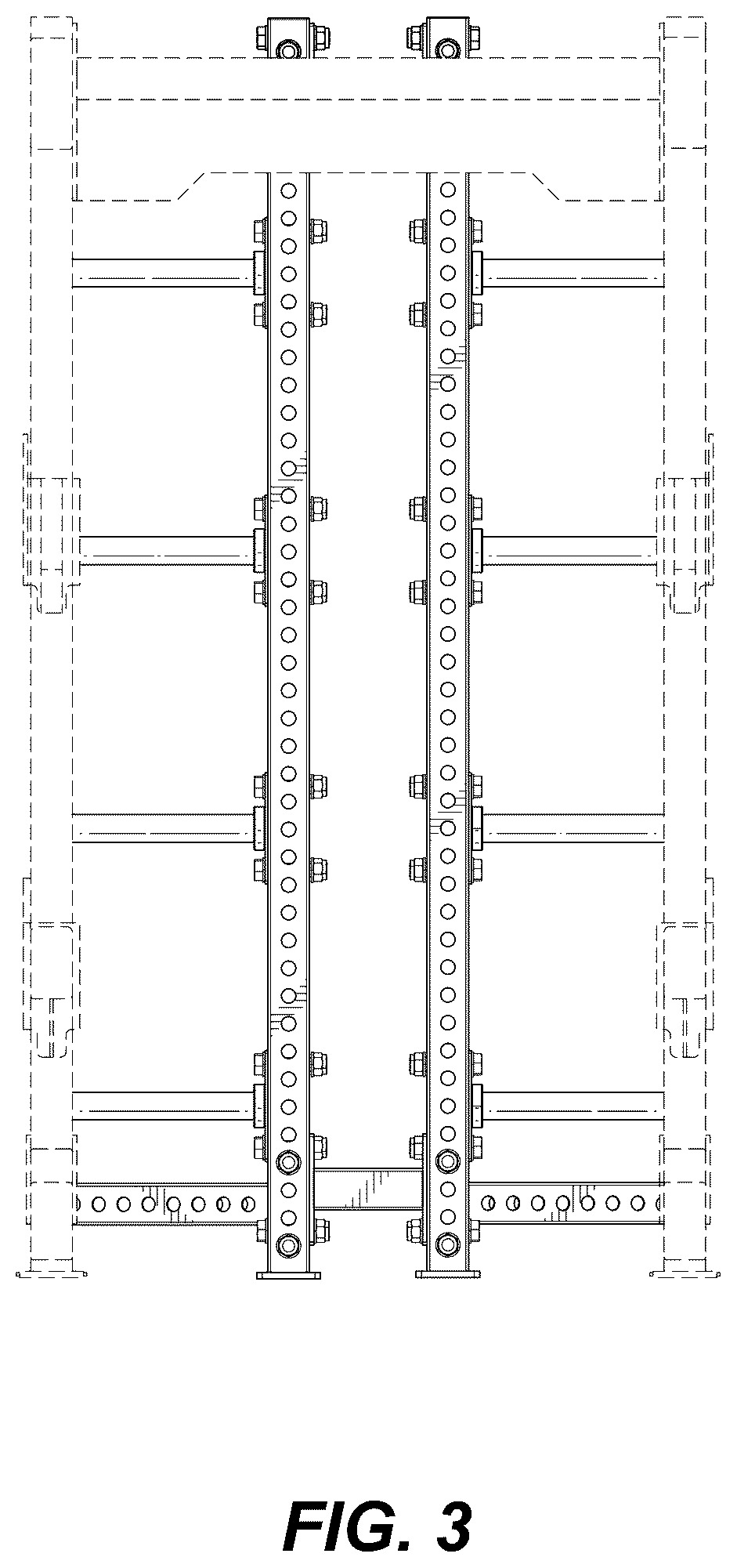 Patent USD1124193 Figure 3 – Storage accessory for a weightlifting equipment rack