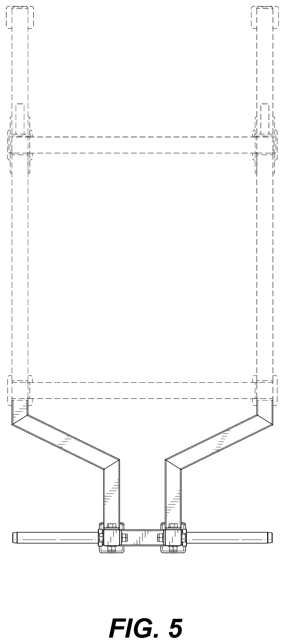 Patent USD1124193 Figure 5 – Storage accessory for a weightlifting equipment rack
