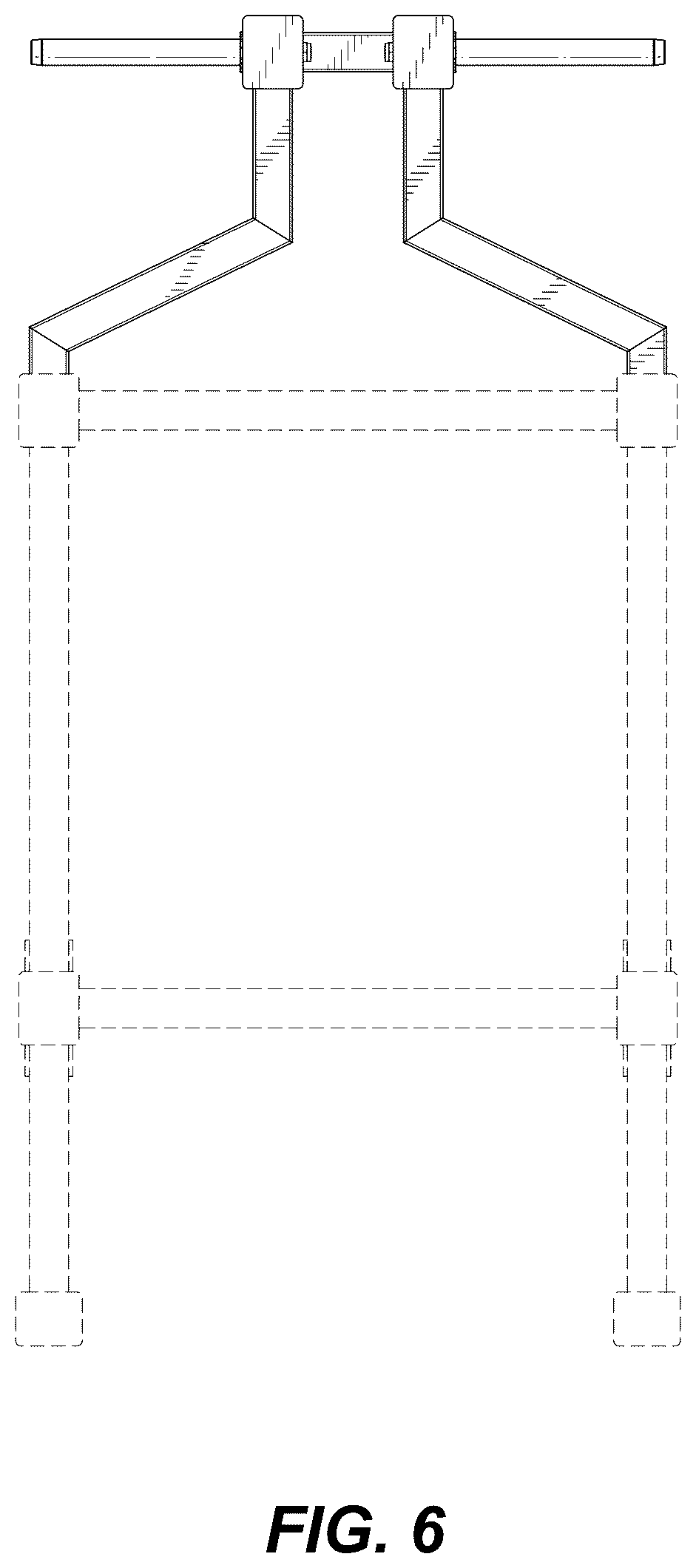 Patent USD1124193 Figure 6 – Storage accessory for a weightlifting equipment rack