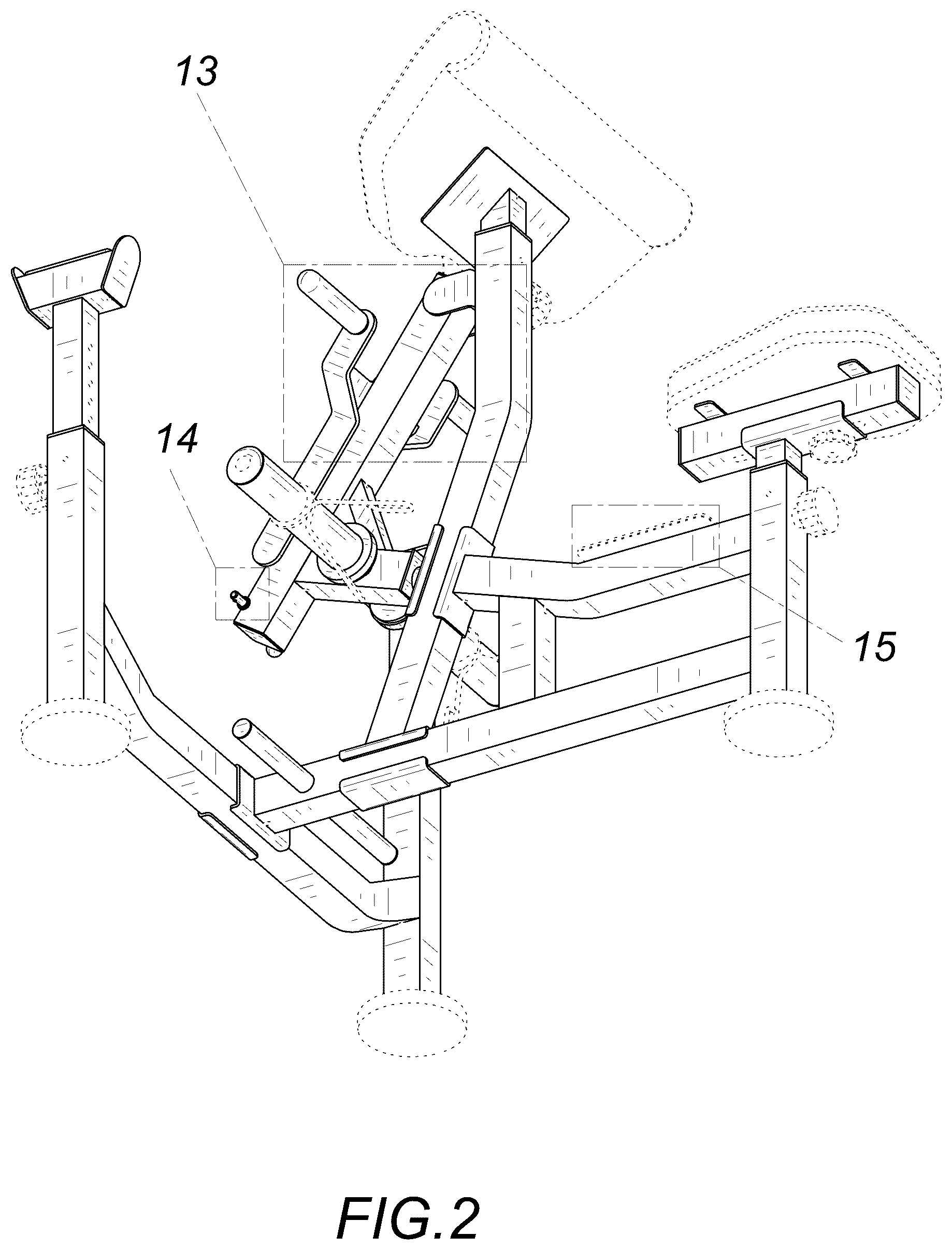 Patent USD1124195 Figure 2 – Bicep curl machine
