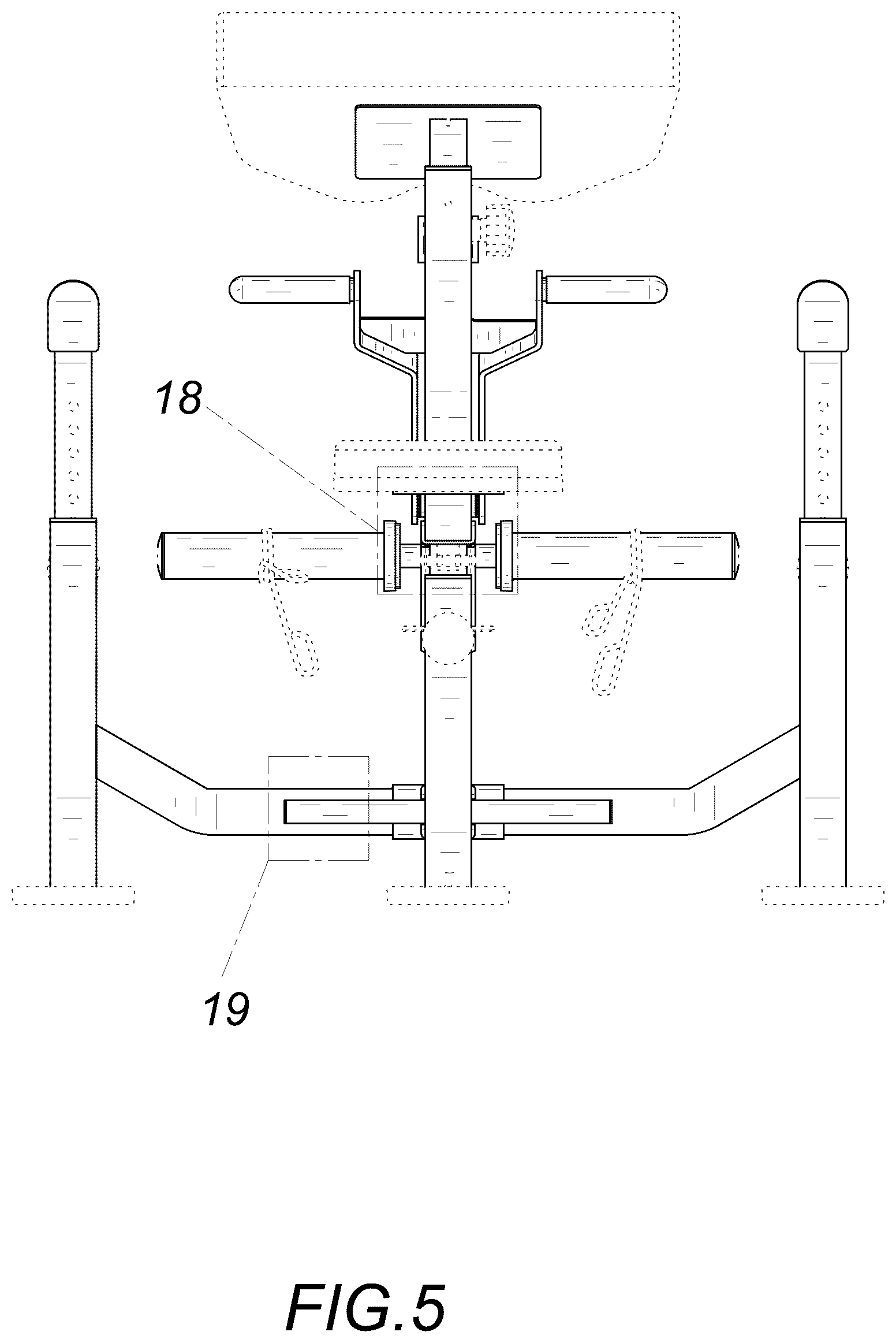 Patent USD1124195 Figure 5 – Bicep curl machine