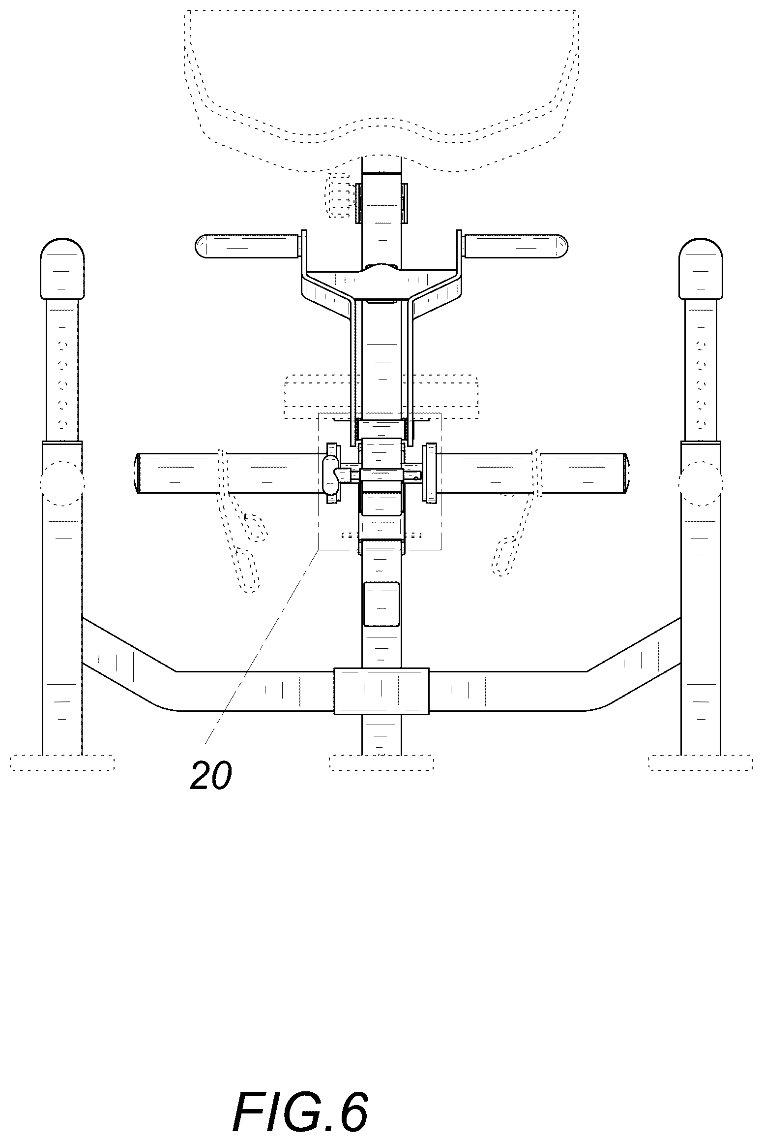 Patent USD1124195 Figure 6 – Bicep curl machine