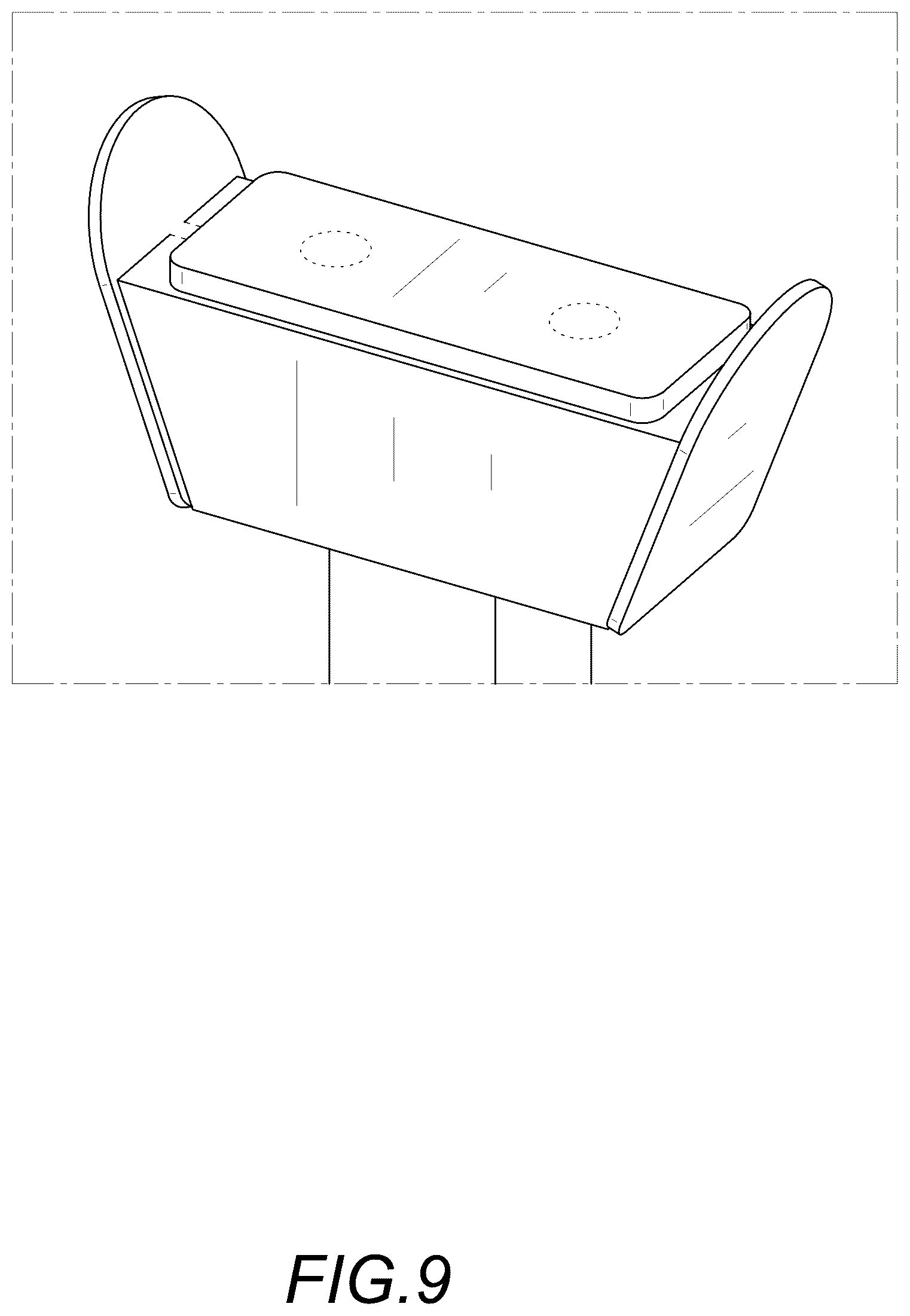Patent USD1124195 Figure 9 – Bicep curl machine