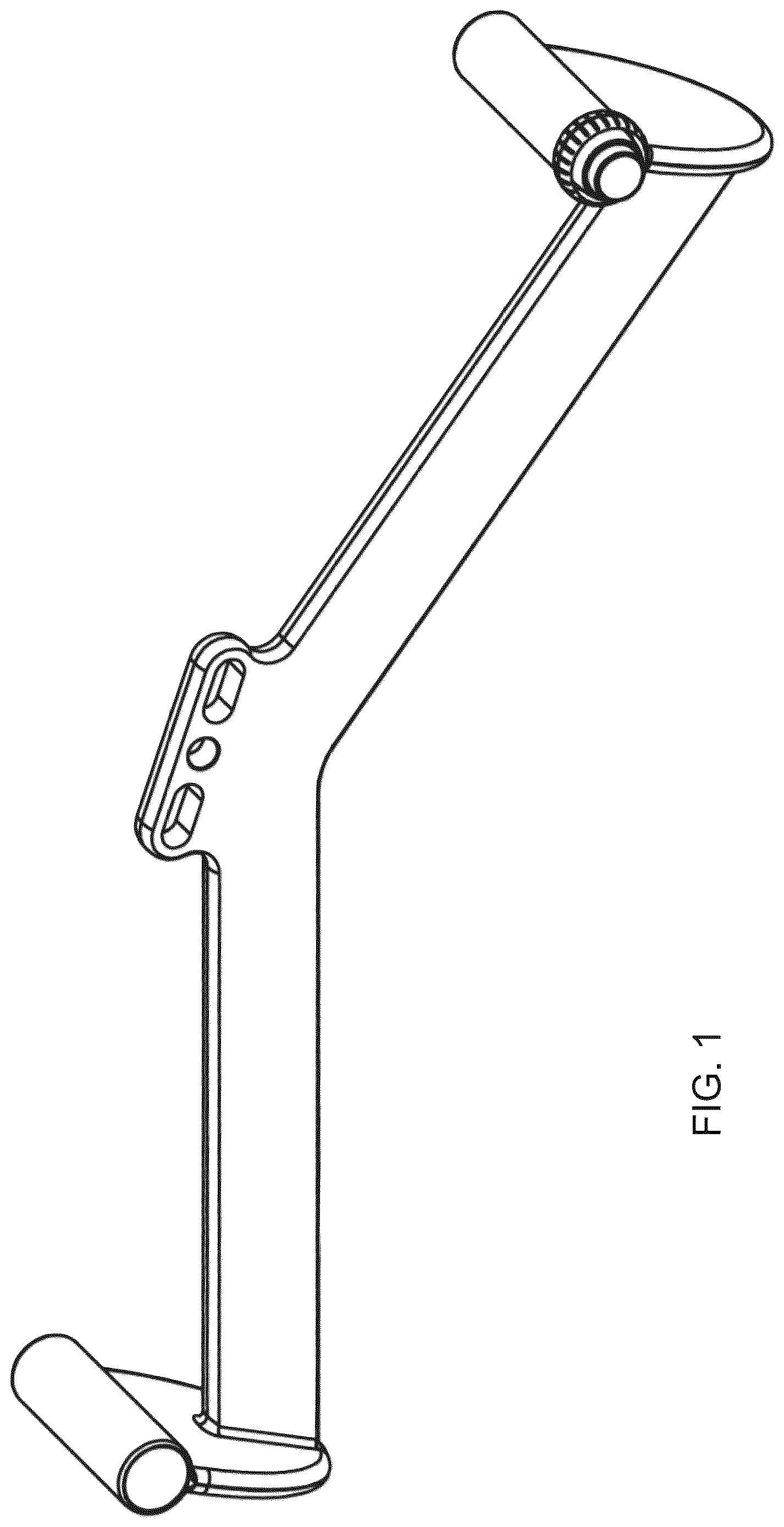 Patent USD1124198 Figure 1 – Handle for exercise machines