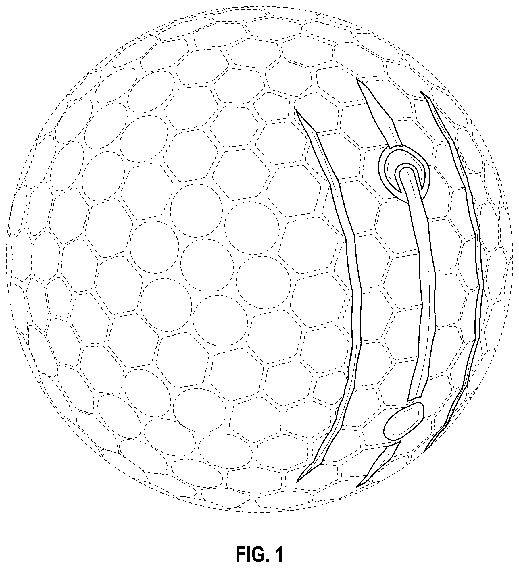 Patent USD1124199 Figure 1 – Golf ball