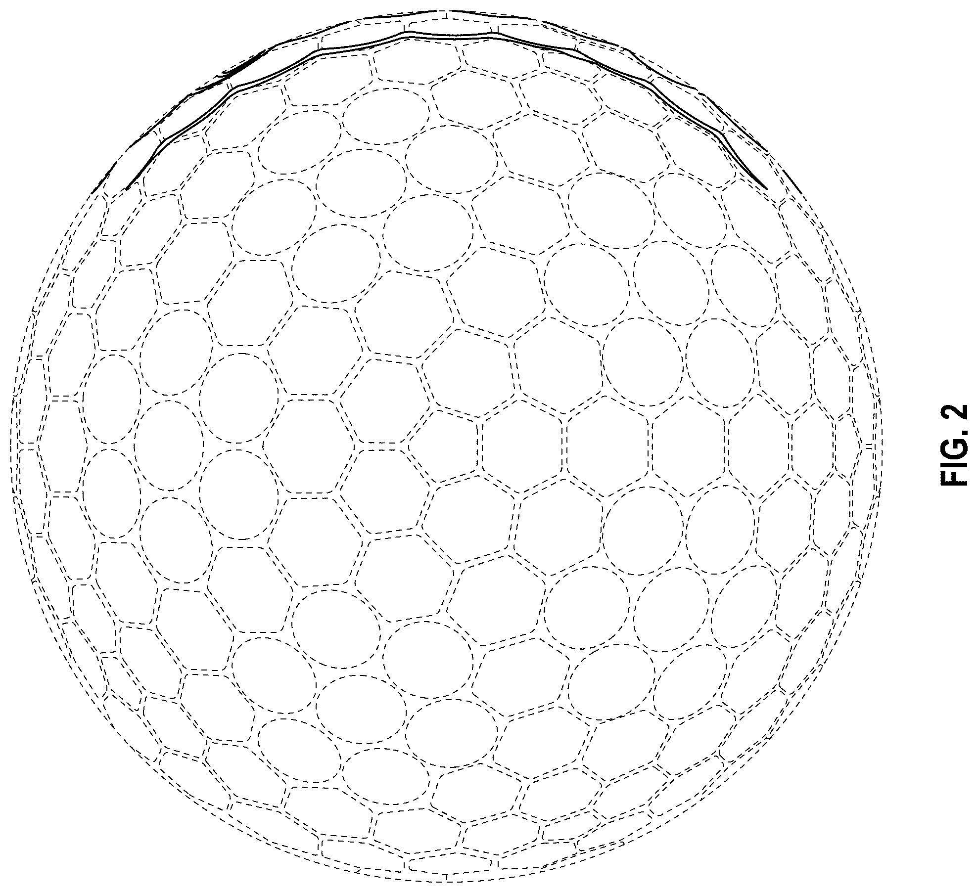 Patent USD1124199 Figure 2 – Golf ball
