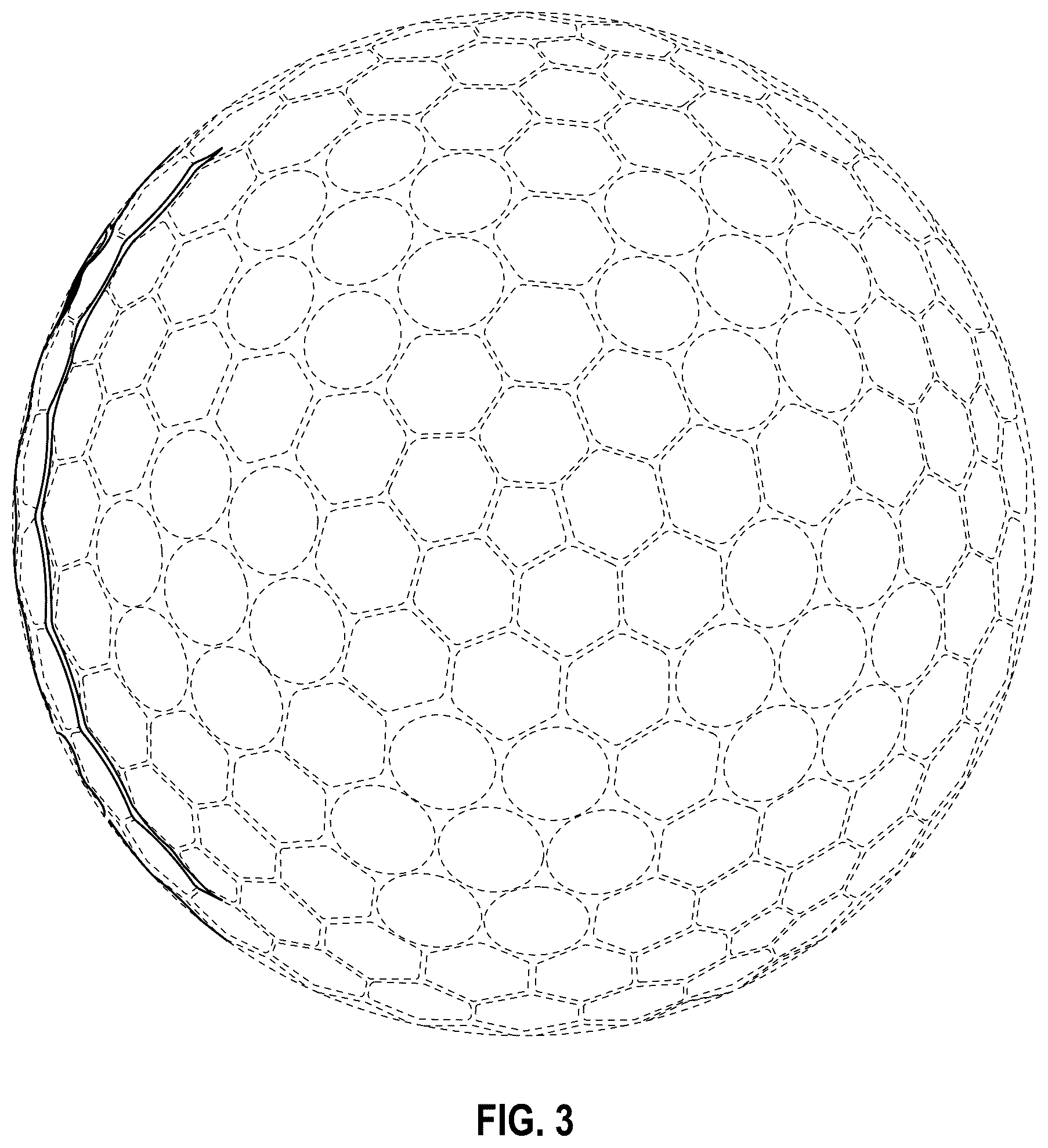 Patent USD1124199 Figure 3 – Golf ball