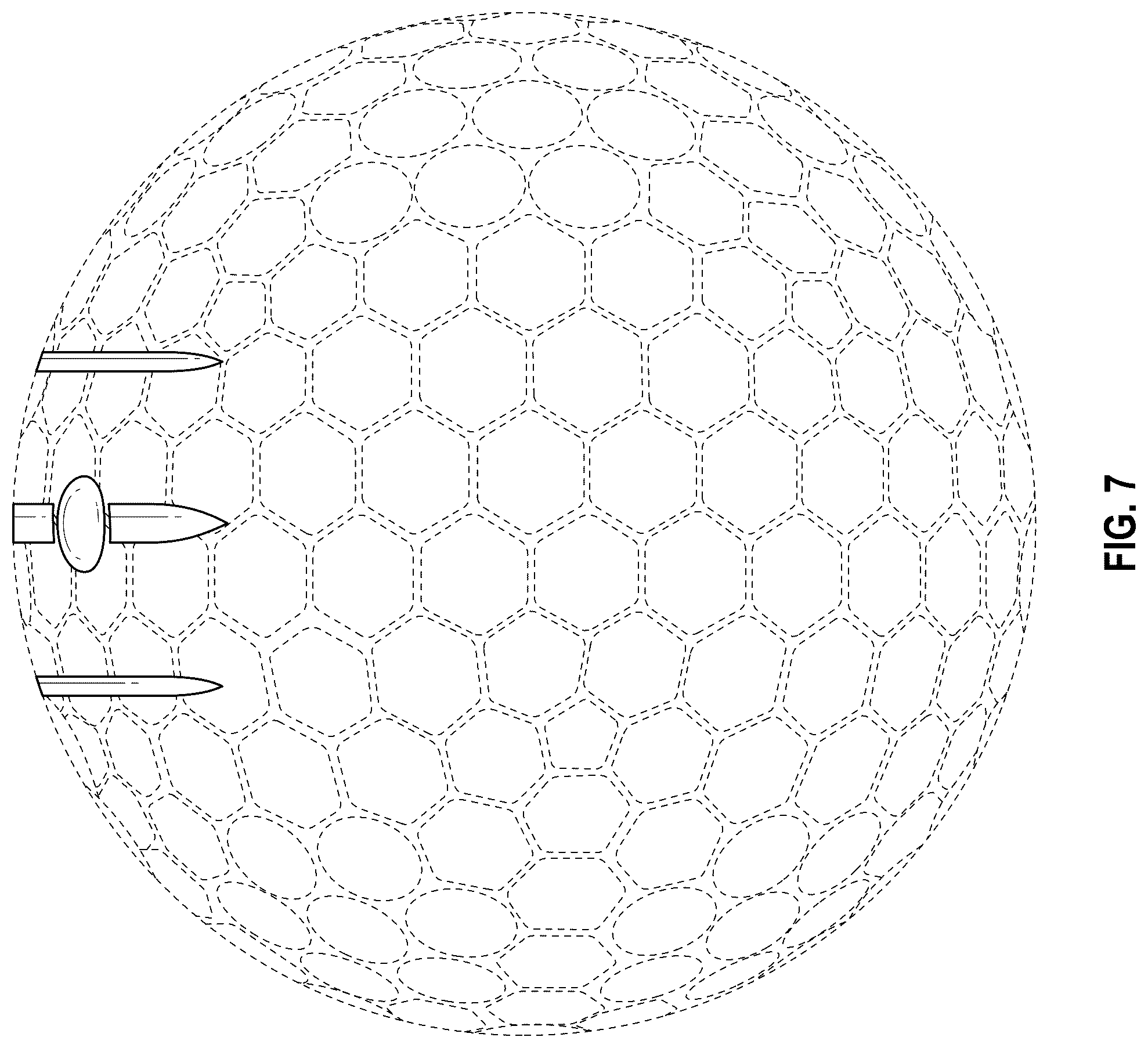 Patent USD1124199 Figure 7 – Golf ball