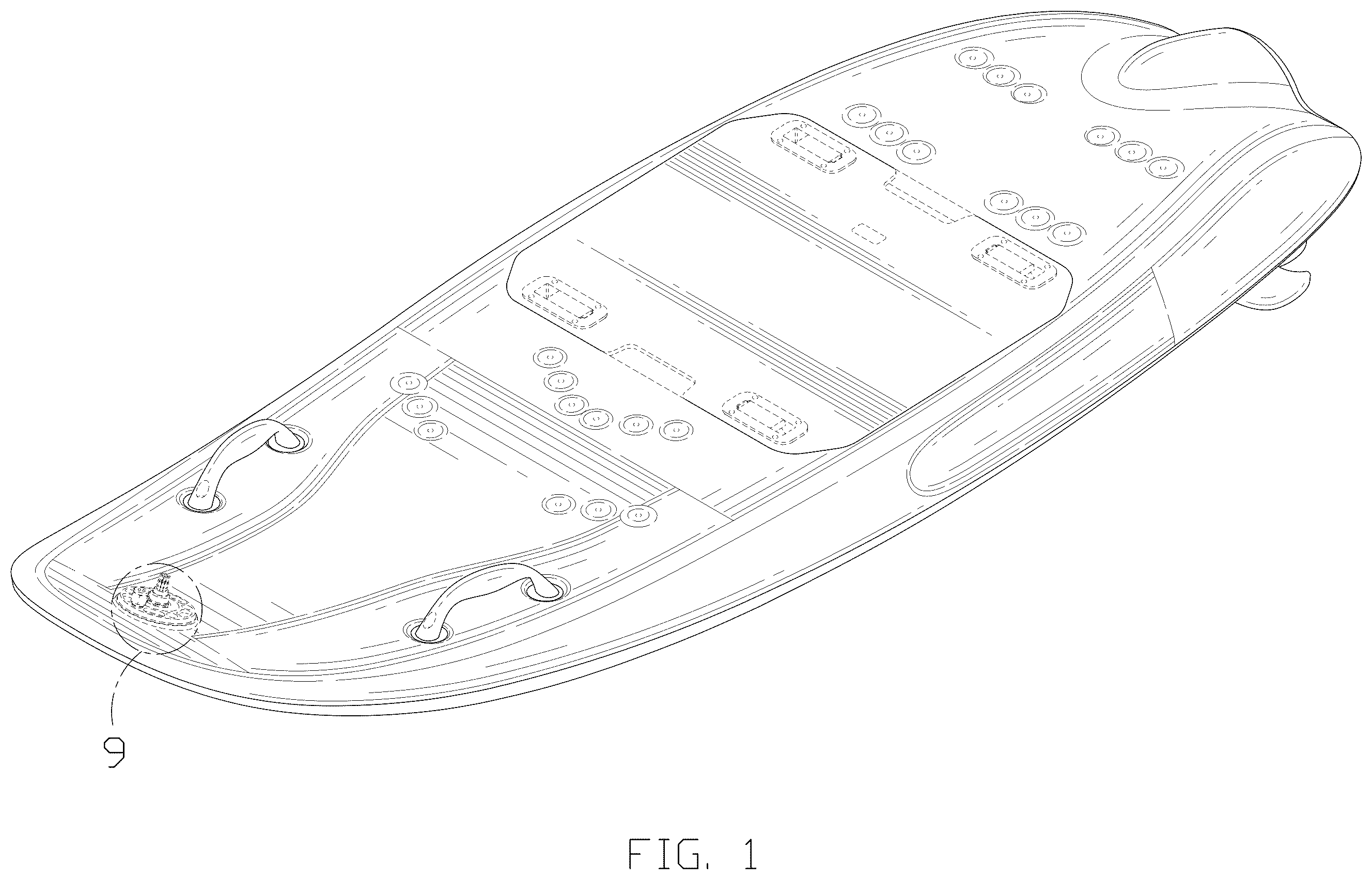 Patent USD1124211 Figure 1 – Electric surfboard