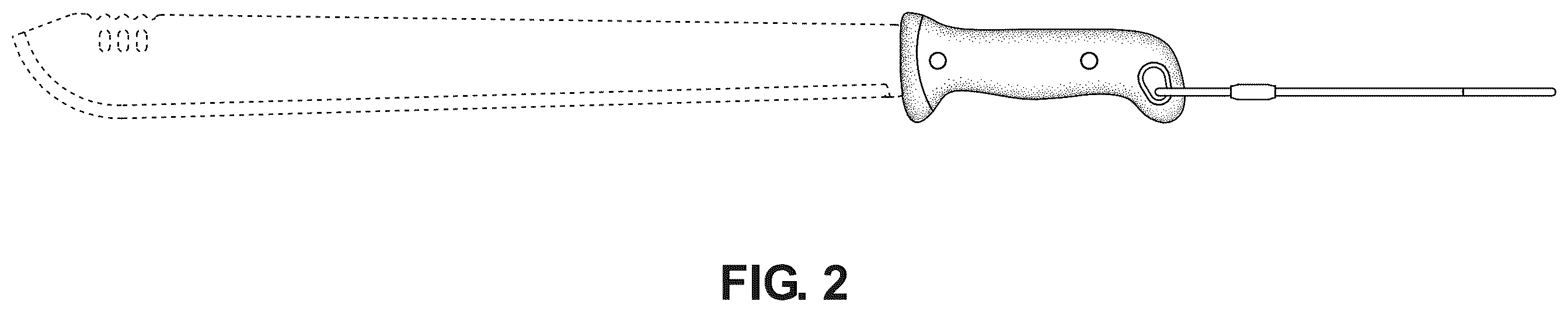 Patent USD1124222 Figure 2 – Straight blade machete