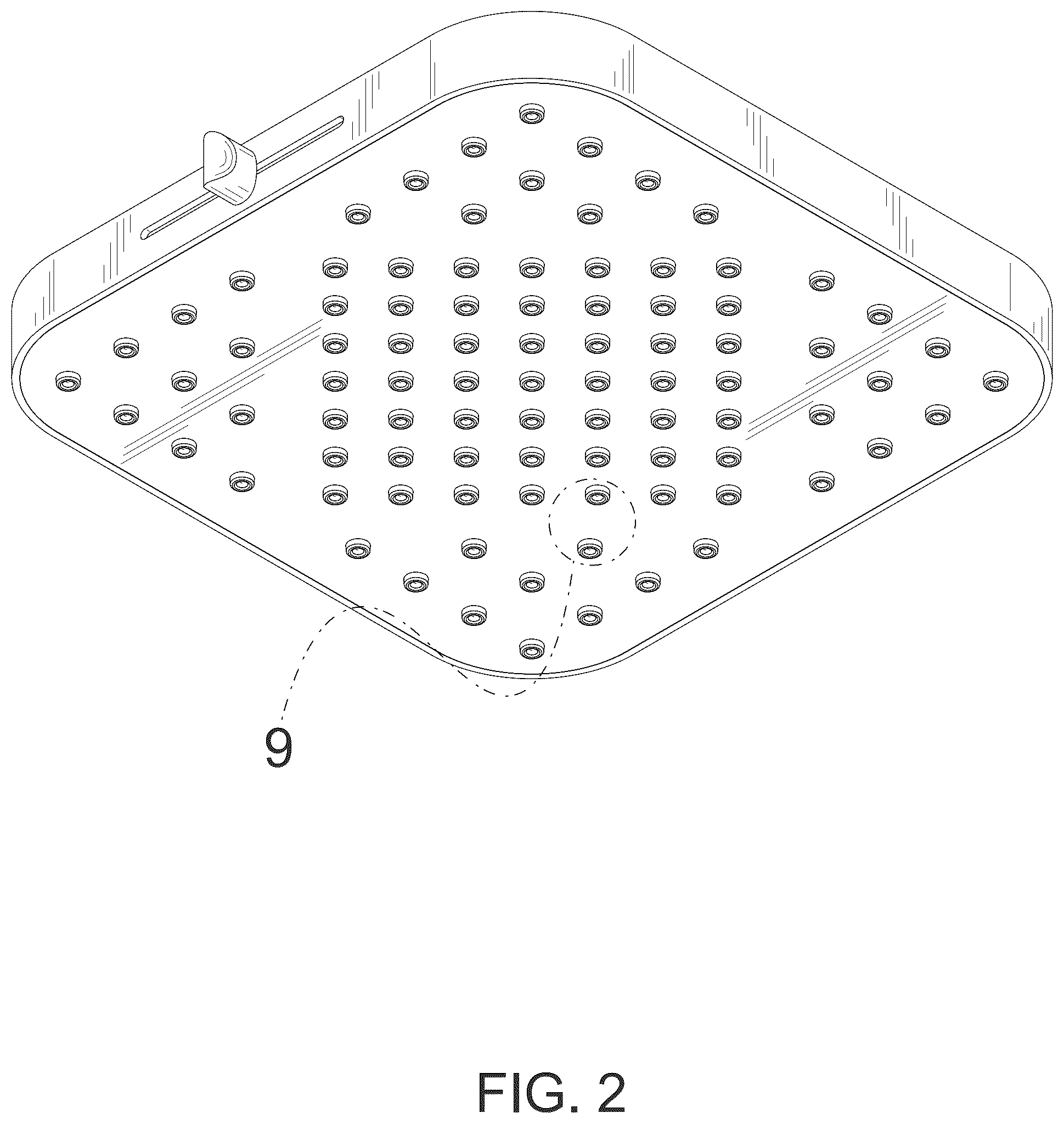 Patent USD1124236 Figure 2 – Square shower head