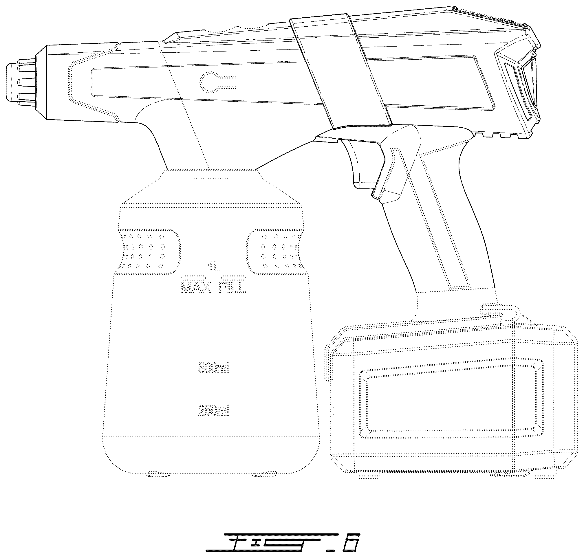 Patent USD1124241 Figure 5 – Foam sprayer