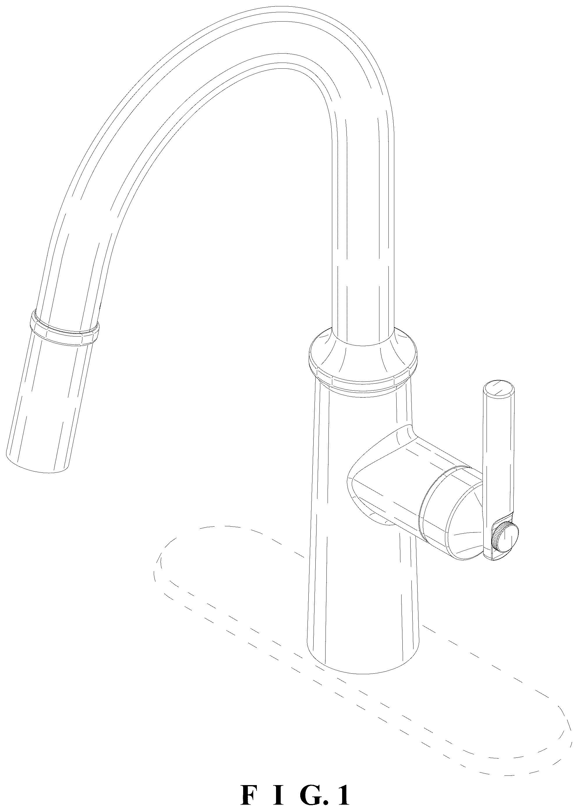 Patent USD1124252 Figure 1 – Faucet