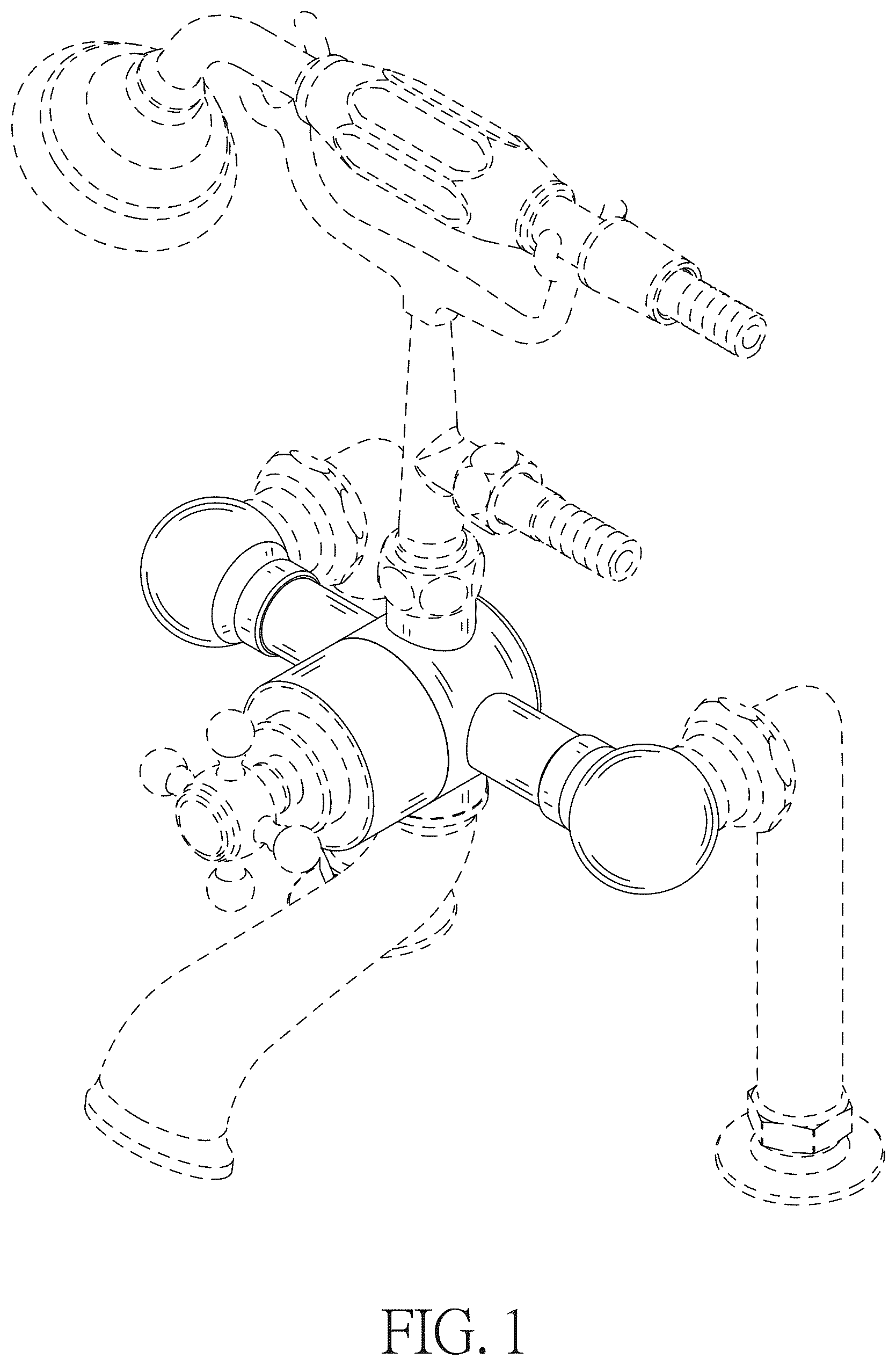 Patent USD1124257 Figure 1 – Part of a faucet