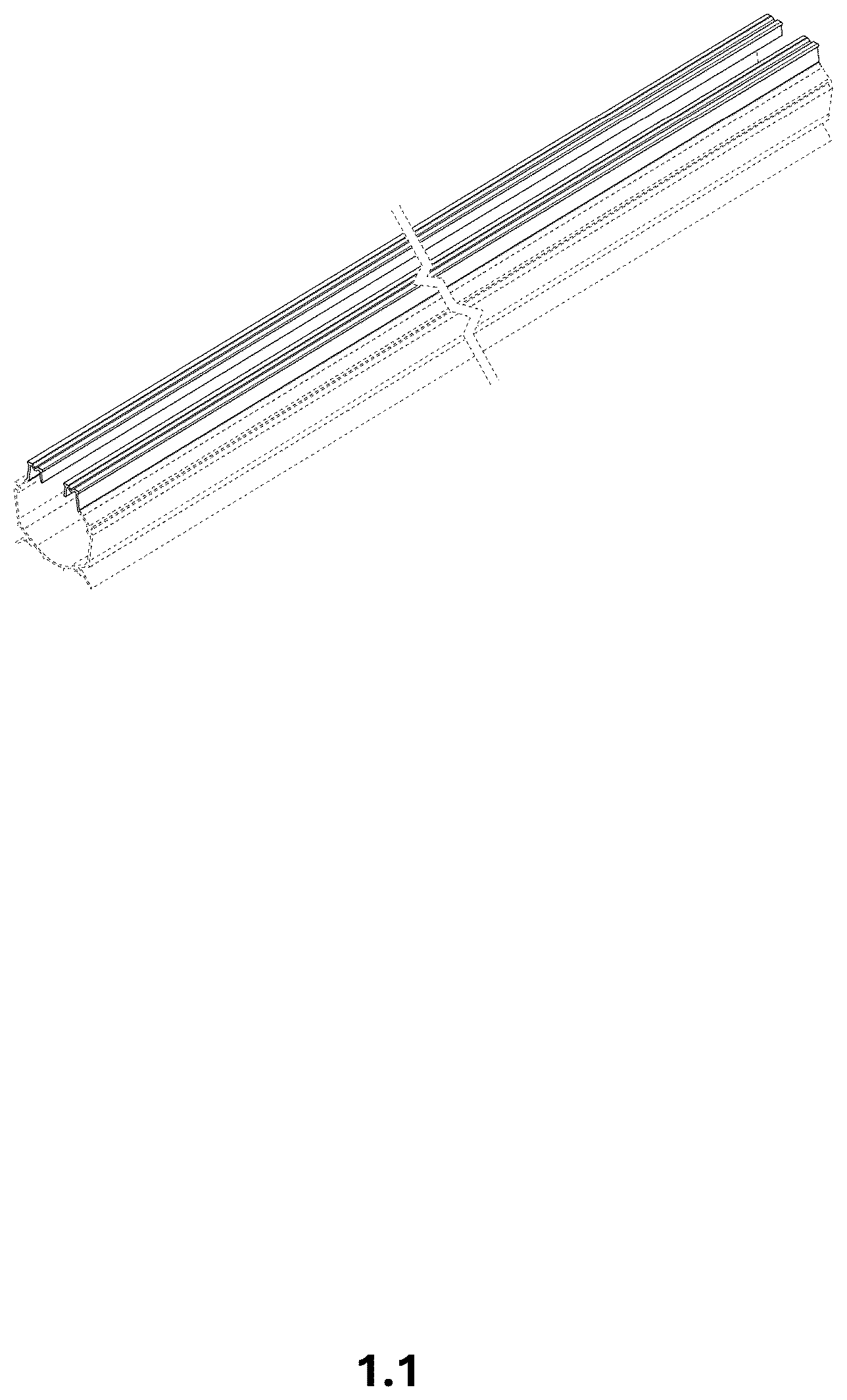 Patent USD1124272 Figure 1 – Profile for a drainage system