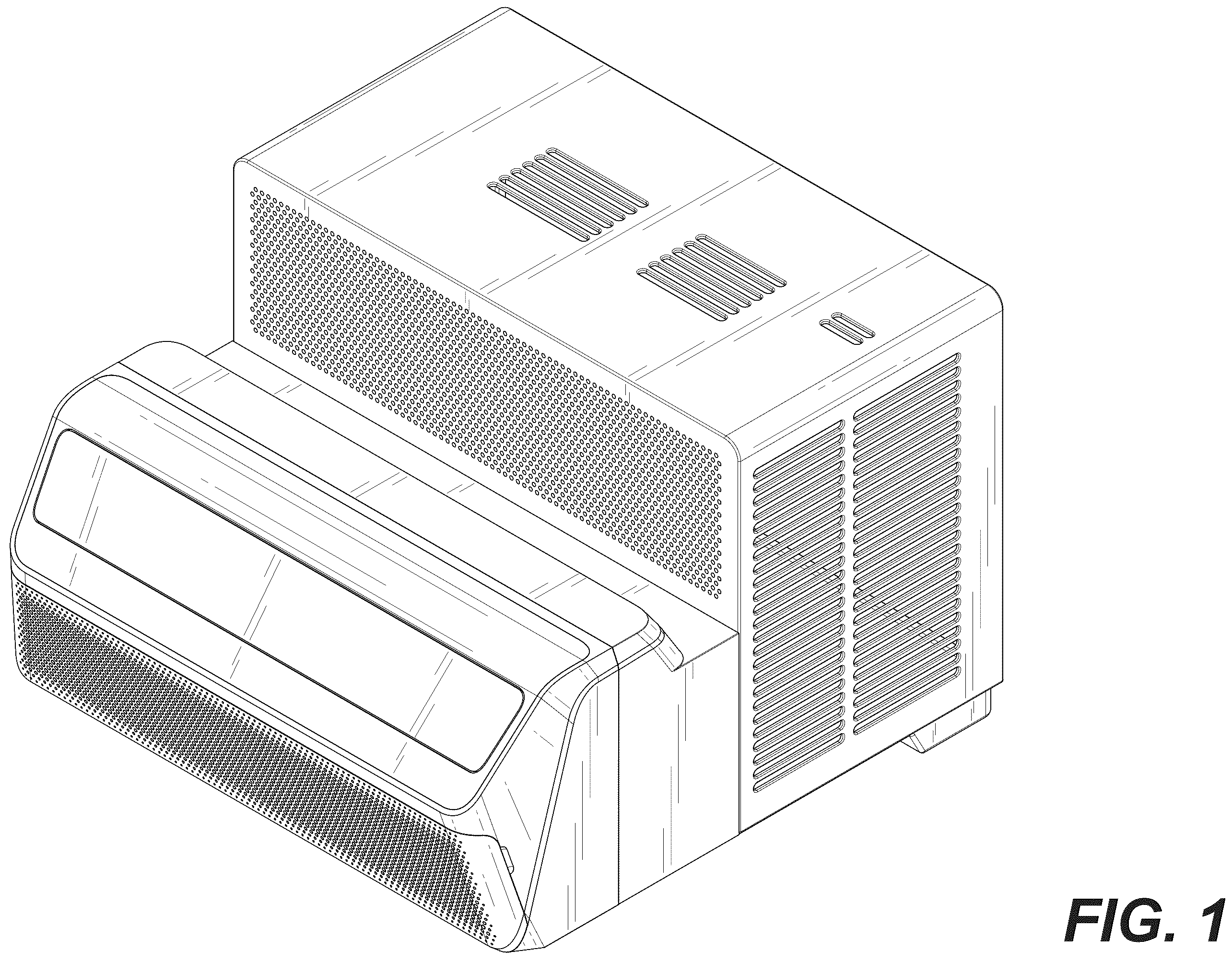 Patent USD1124283 Figure 1 – Window air conditioner