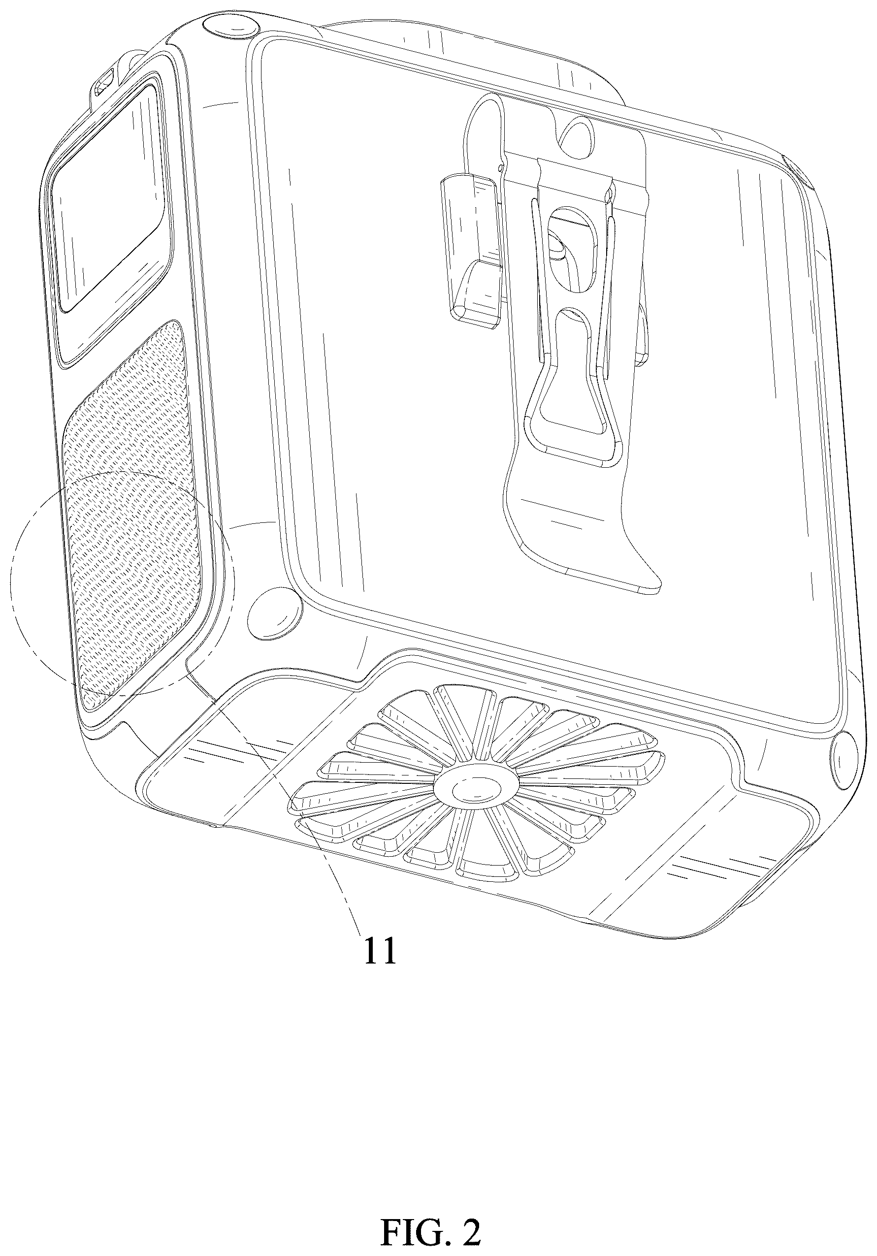 Patent USD1124292 Figure 2 – Waist fan